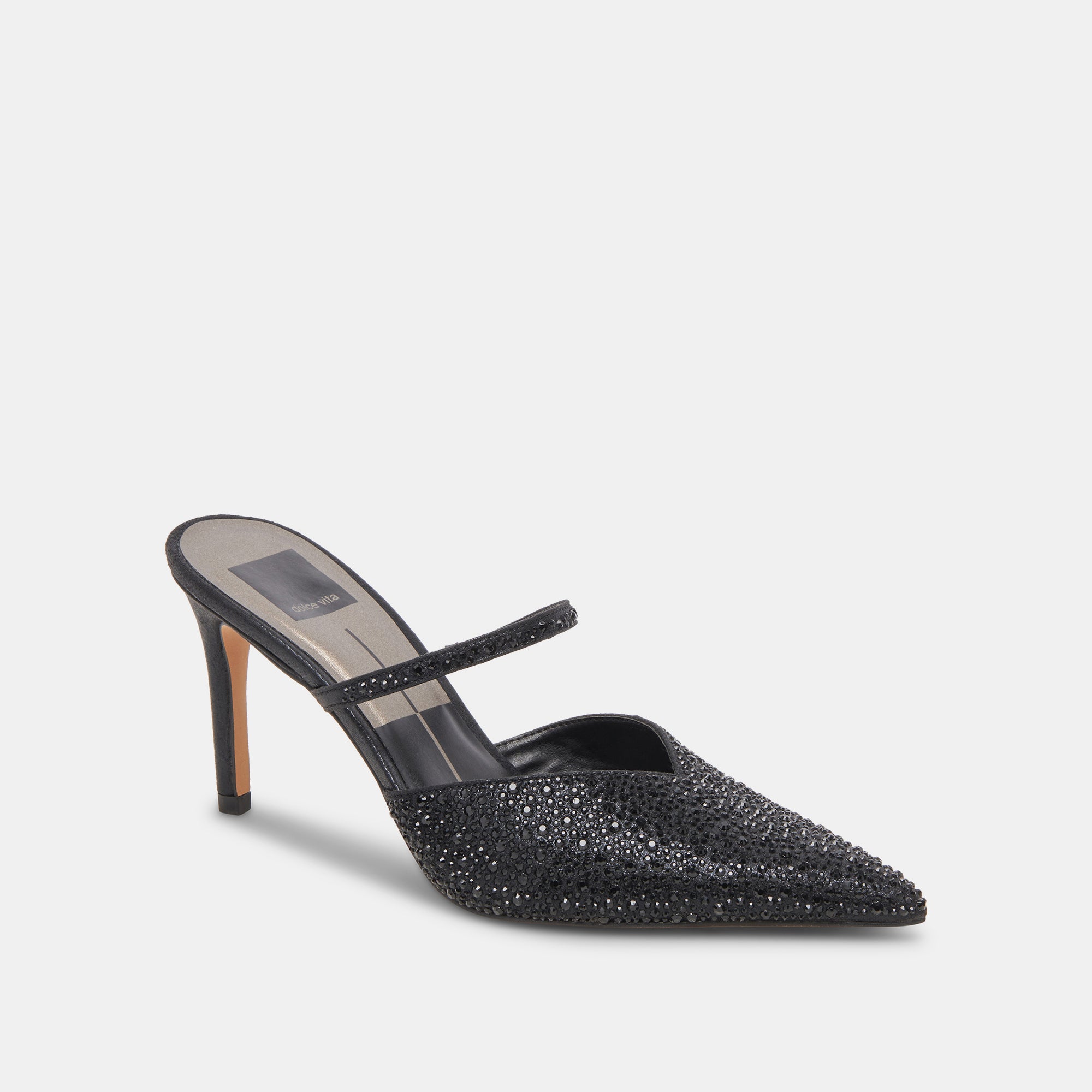 KANIKA CRYSTAL HEELS BLACK METALLIC FABRIC - Image 3