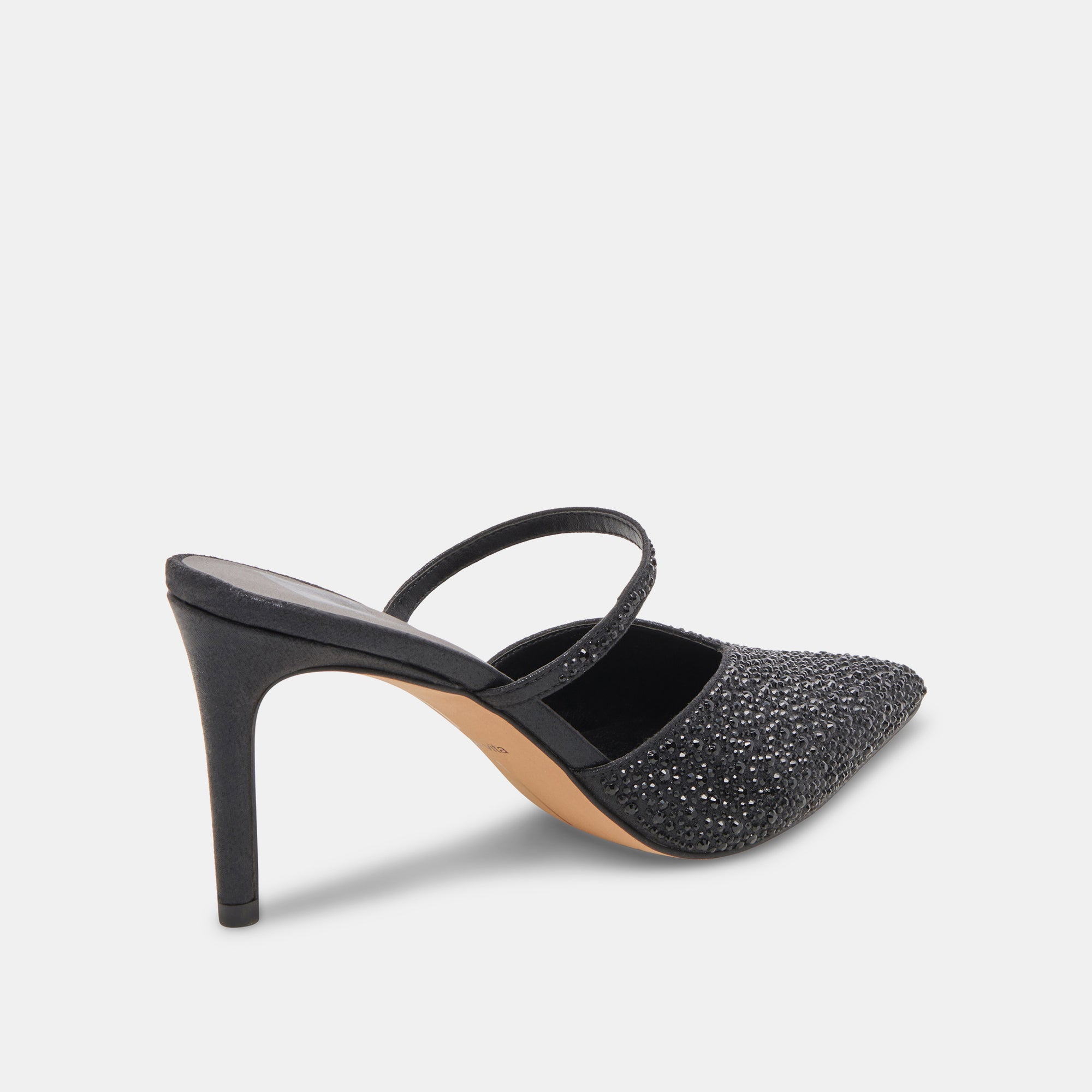 KANIKA CRYSTAL HEELS BLACK METALLIC FABRIC - Image 4