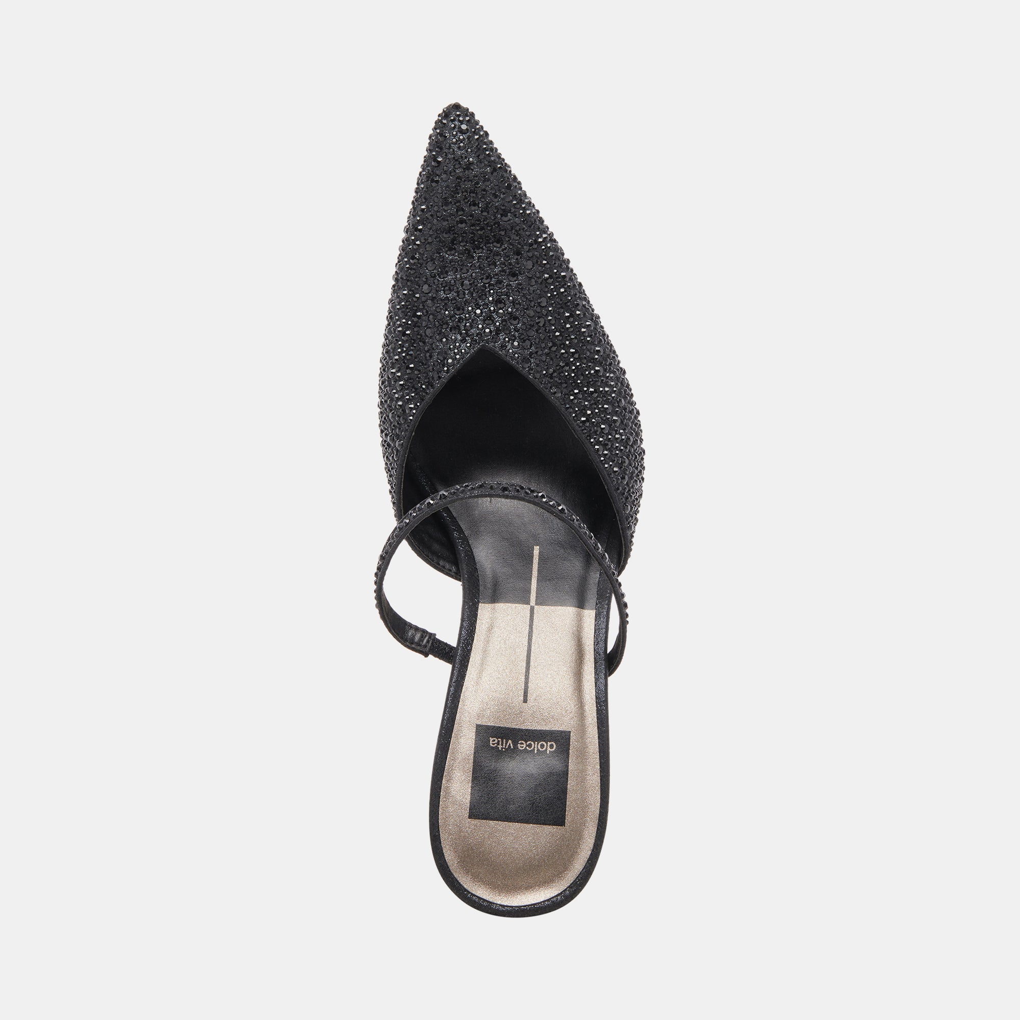 KANIKA CRYSTAL HEELS BLACK METALLIC FABRIC - Image 9