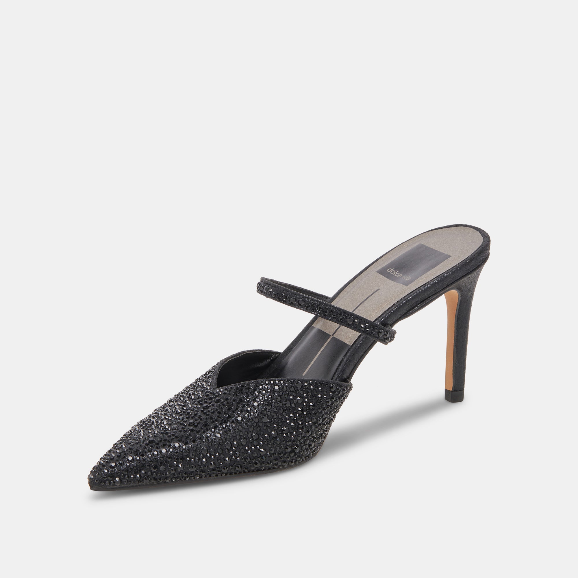 KANIKA CRYSTAL HEELS BLACK METALLIC FABRIC - Image 5