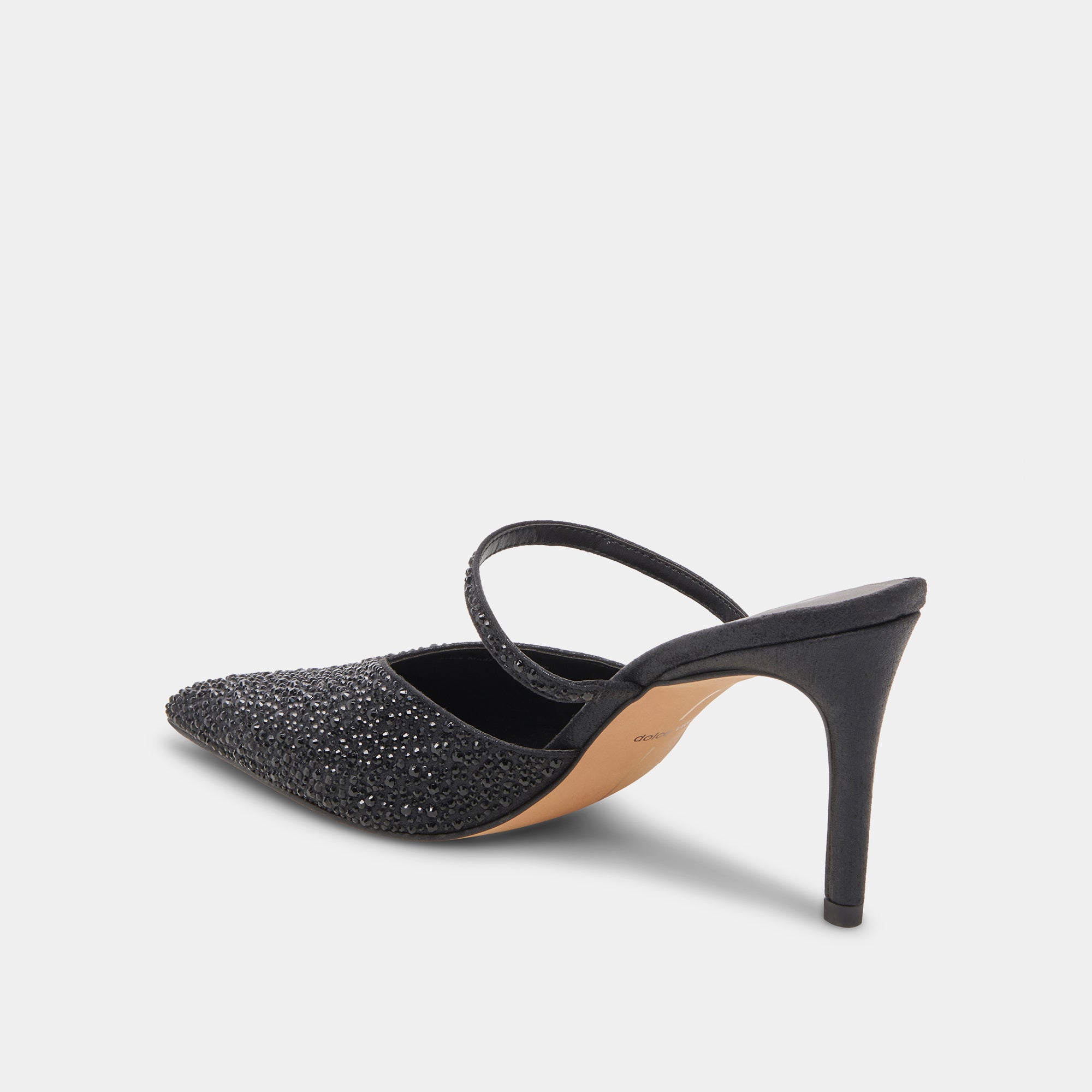 KANIKA CRYSTAL HEELS BLACK METALLIC FABRIC - Image 6