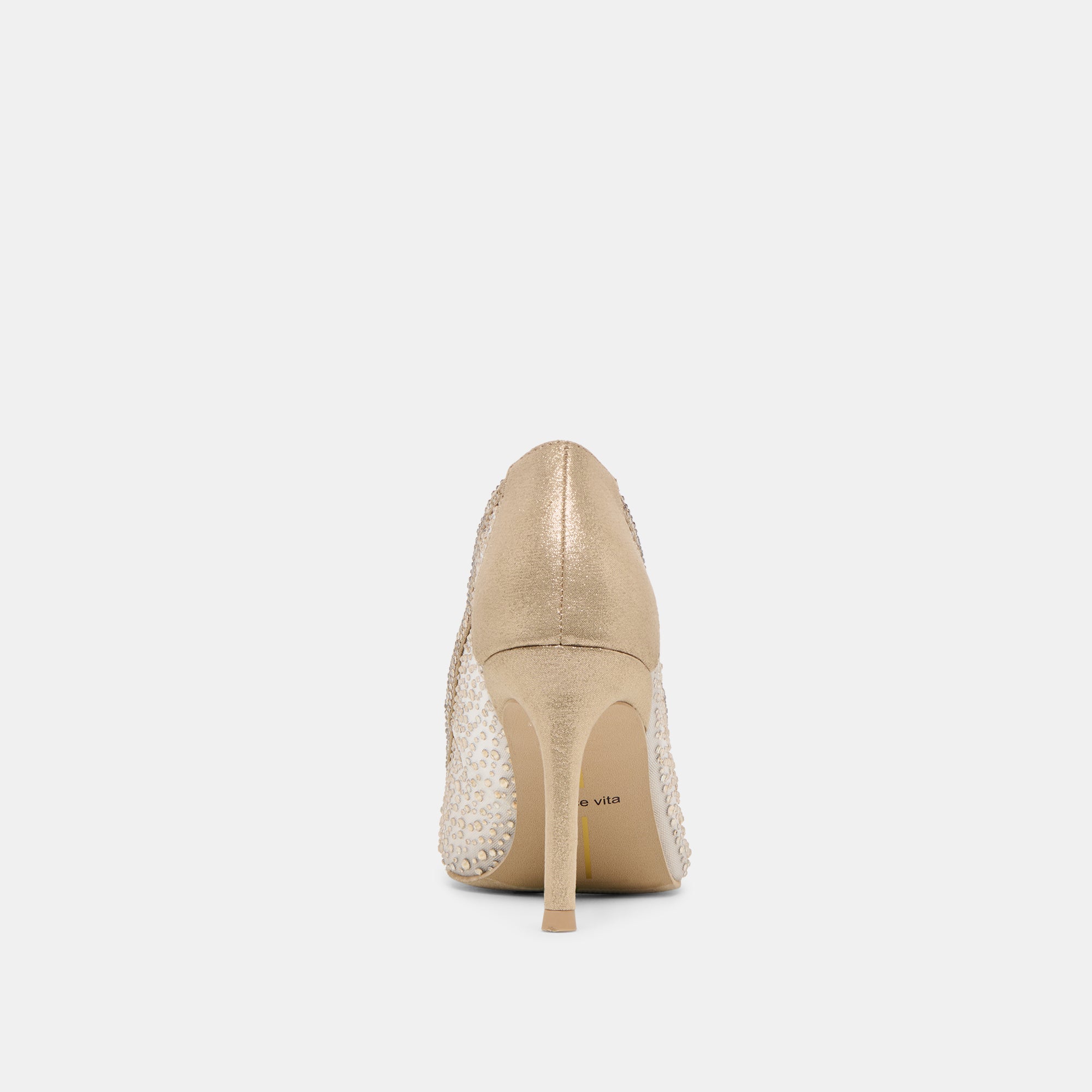 KASHE CRYSTAL HEELS LT GOLD MESH - Image 9