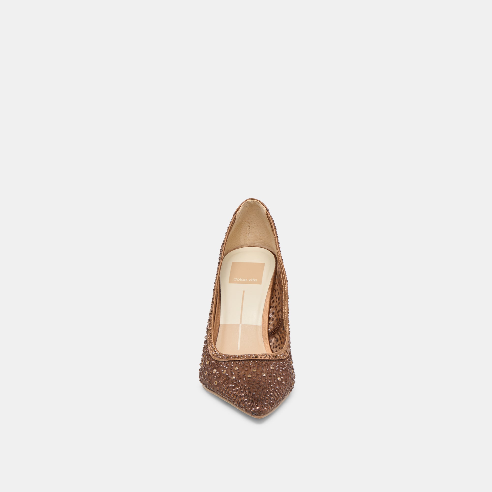 KASHE CRYSTAL HEELS MID BROWN MESH - Image 8