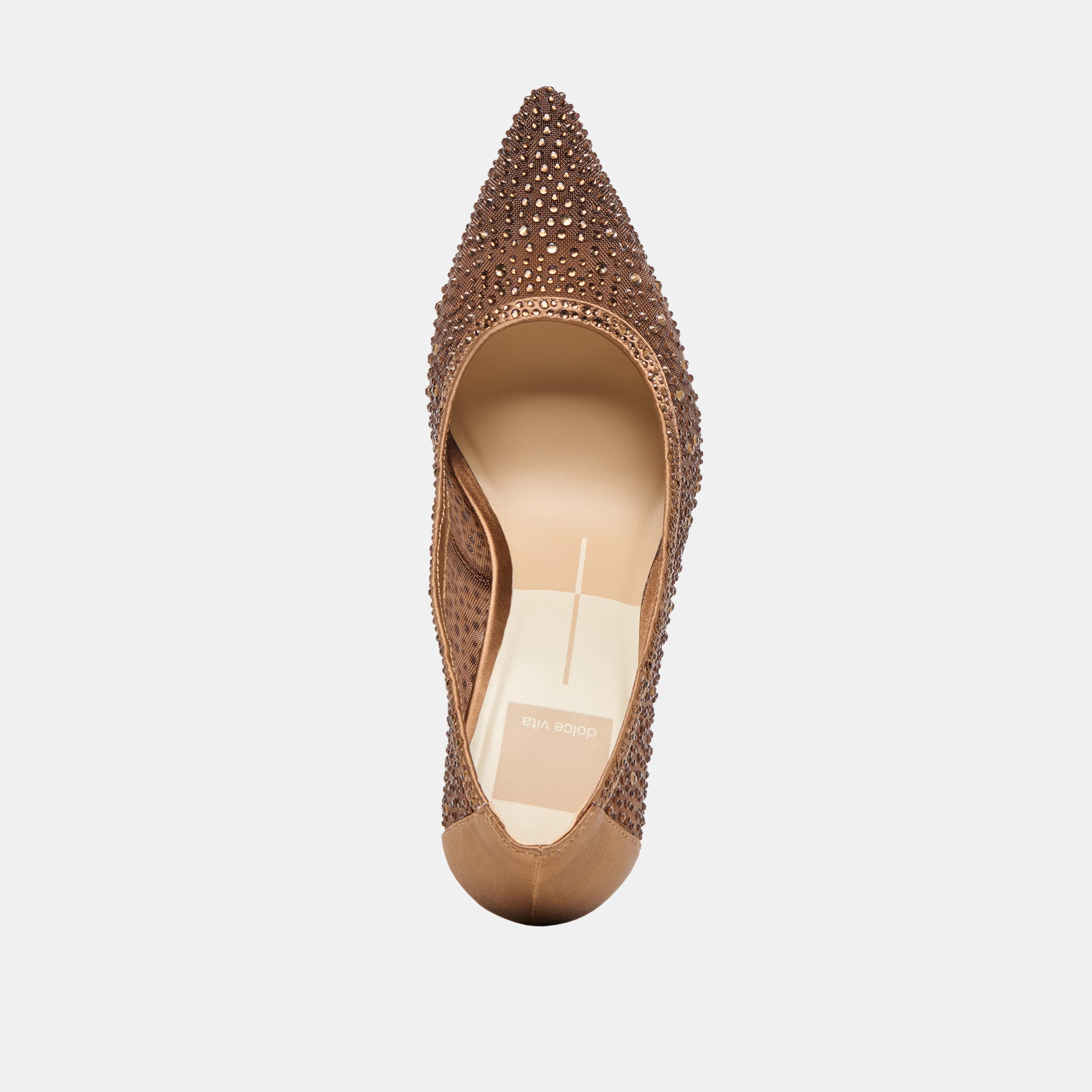 KASHE CRYSTAL HEELS MID BROWN MESH - Image 10