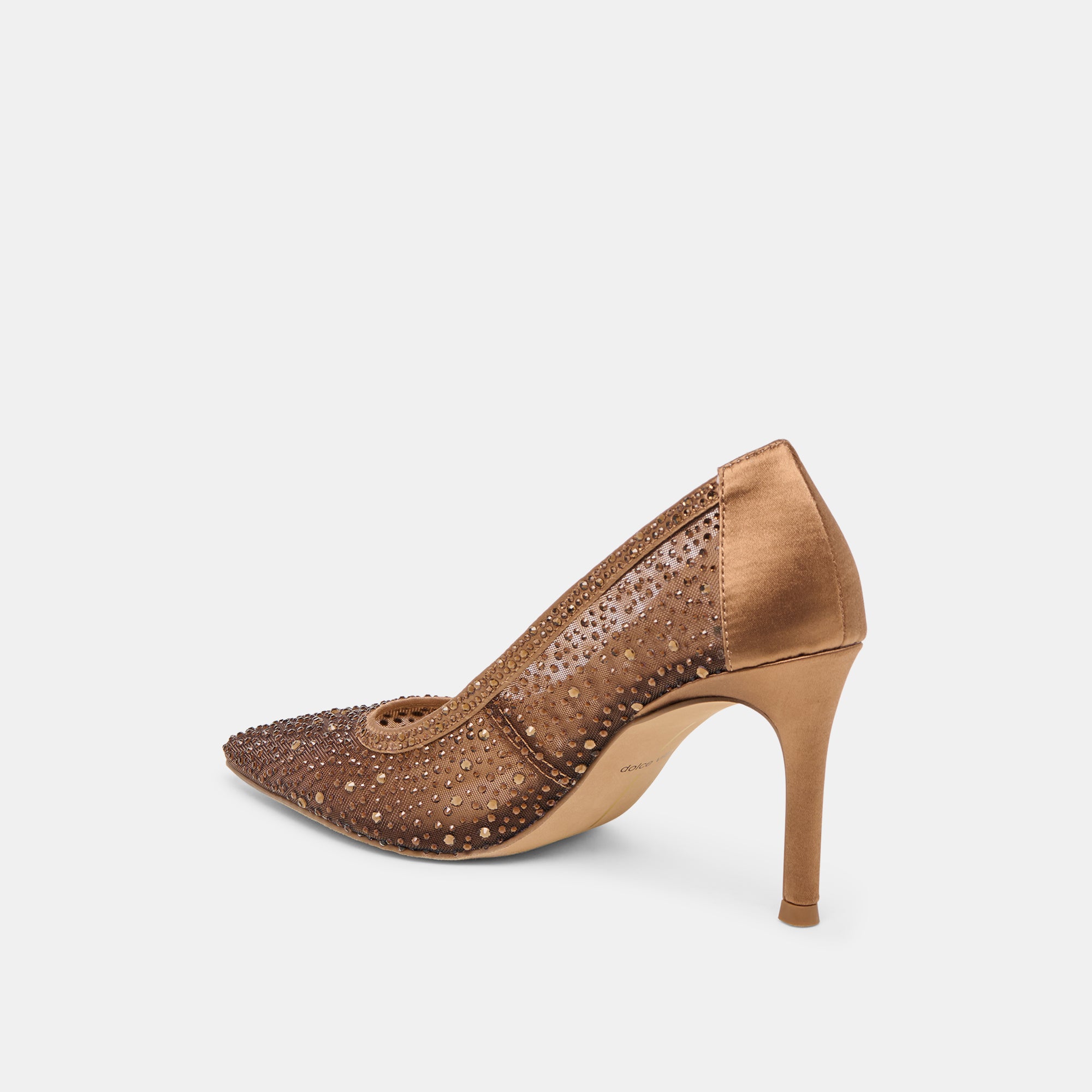 KASHE CRYSTAL HEELS MID BROWN MESH - Image 7