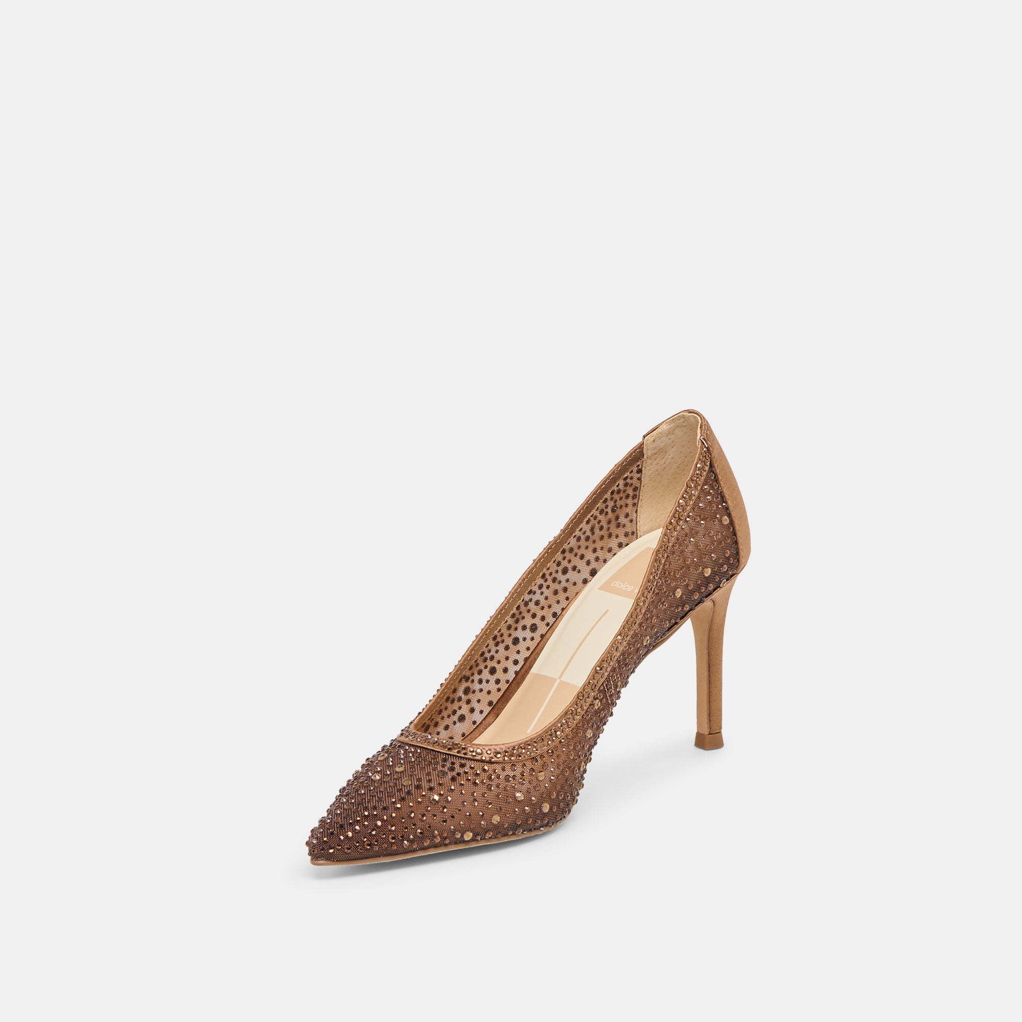 KASHE CRYSTAL HEELS MID BROWN MESH - Image 6
