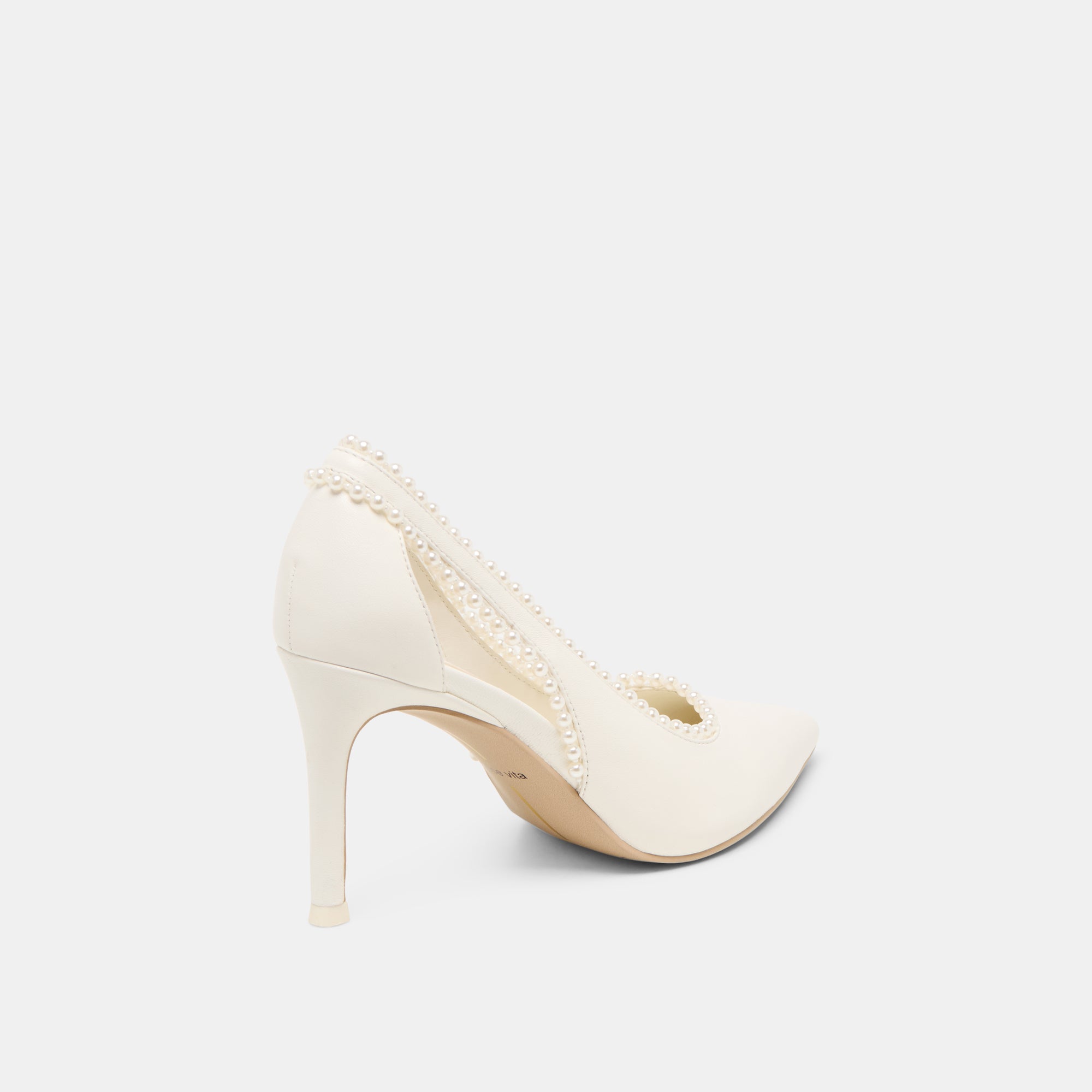 KELSON PEARL HEELS TRUE WHITE LEATHER - Image 5