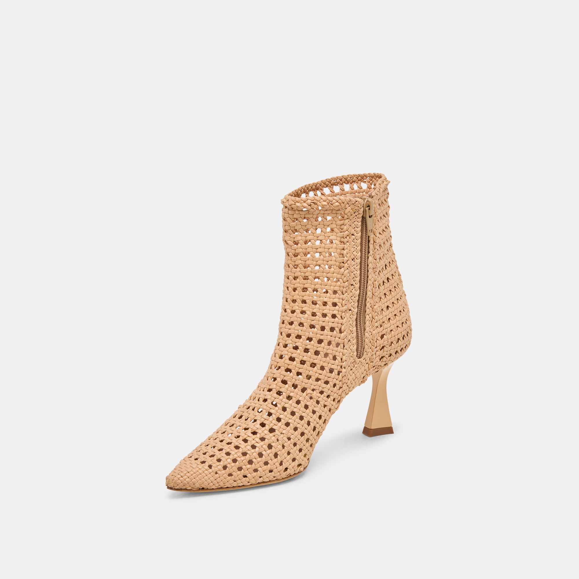 LONNI BOOTIES LIGHT TAN WOVEN LEATHER - Image 5