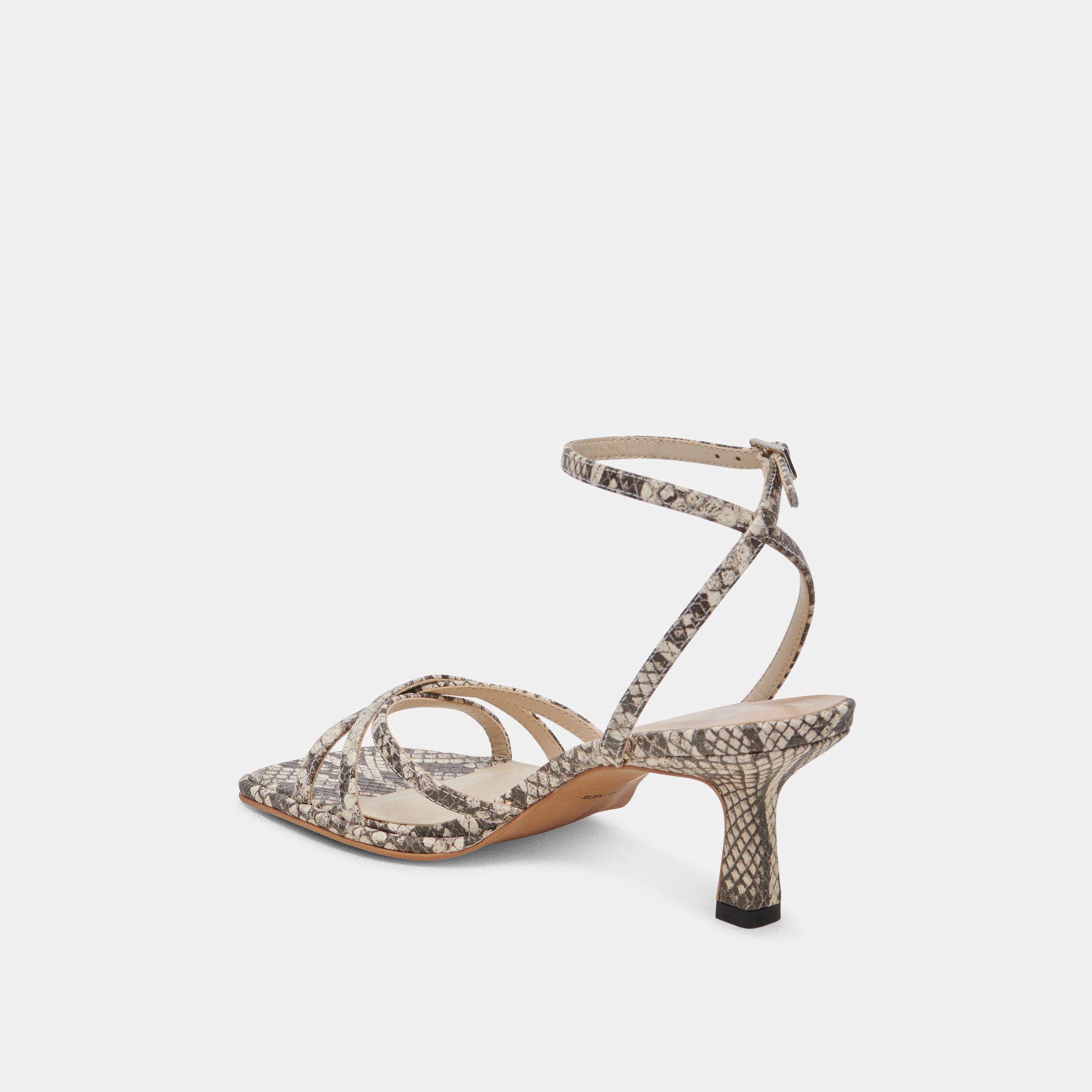 MANJI HEELS BLACK WHITE EMBOSSED SNAKE - Image 4