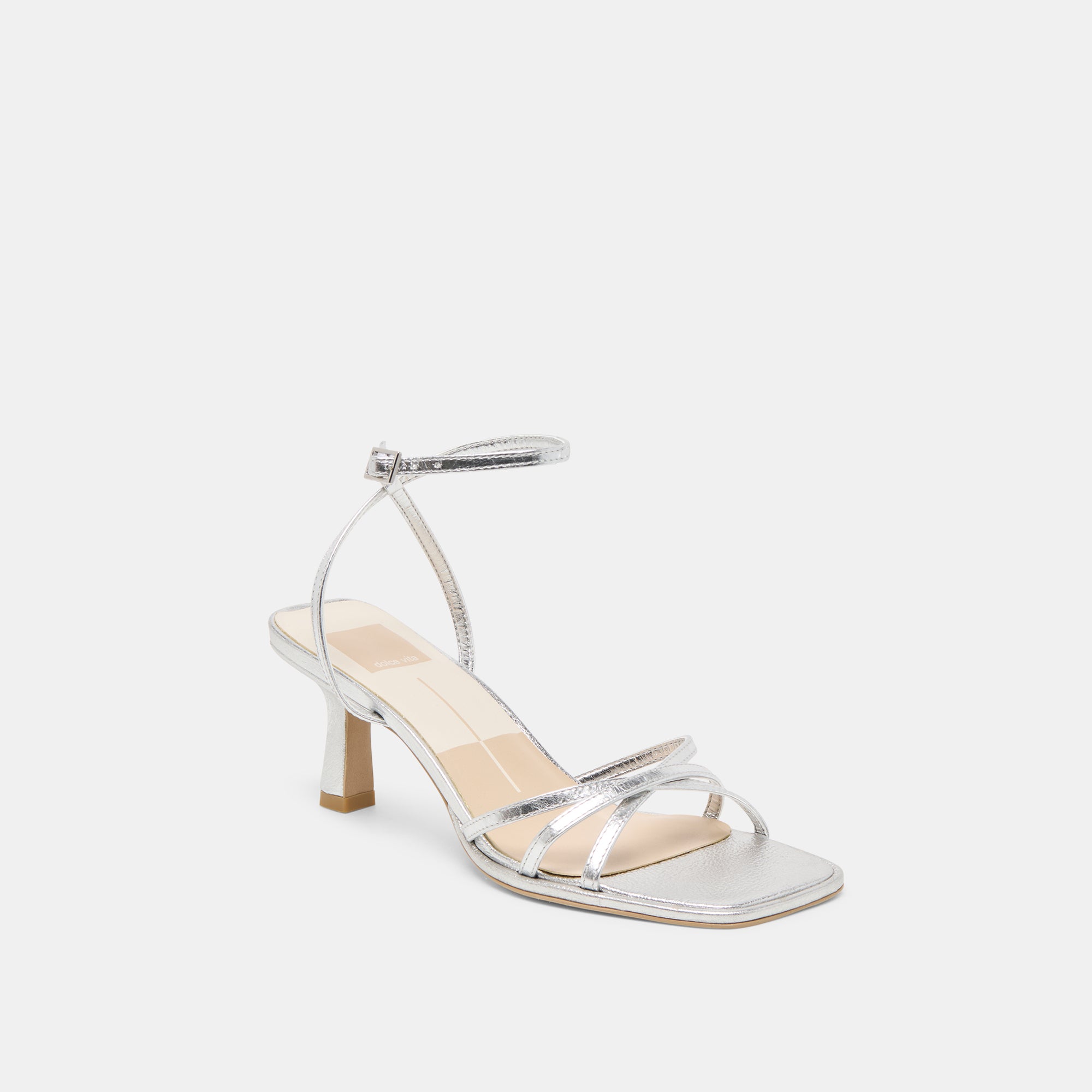 MANJI HEELS SILVER METALLIC LEATHER - Image 3