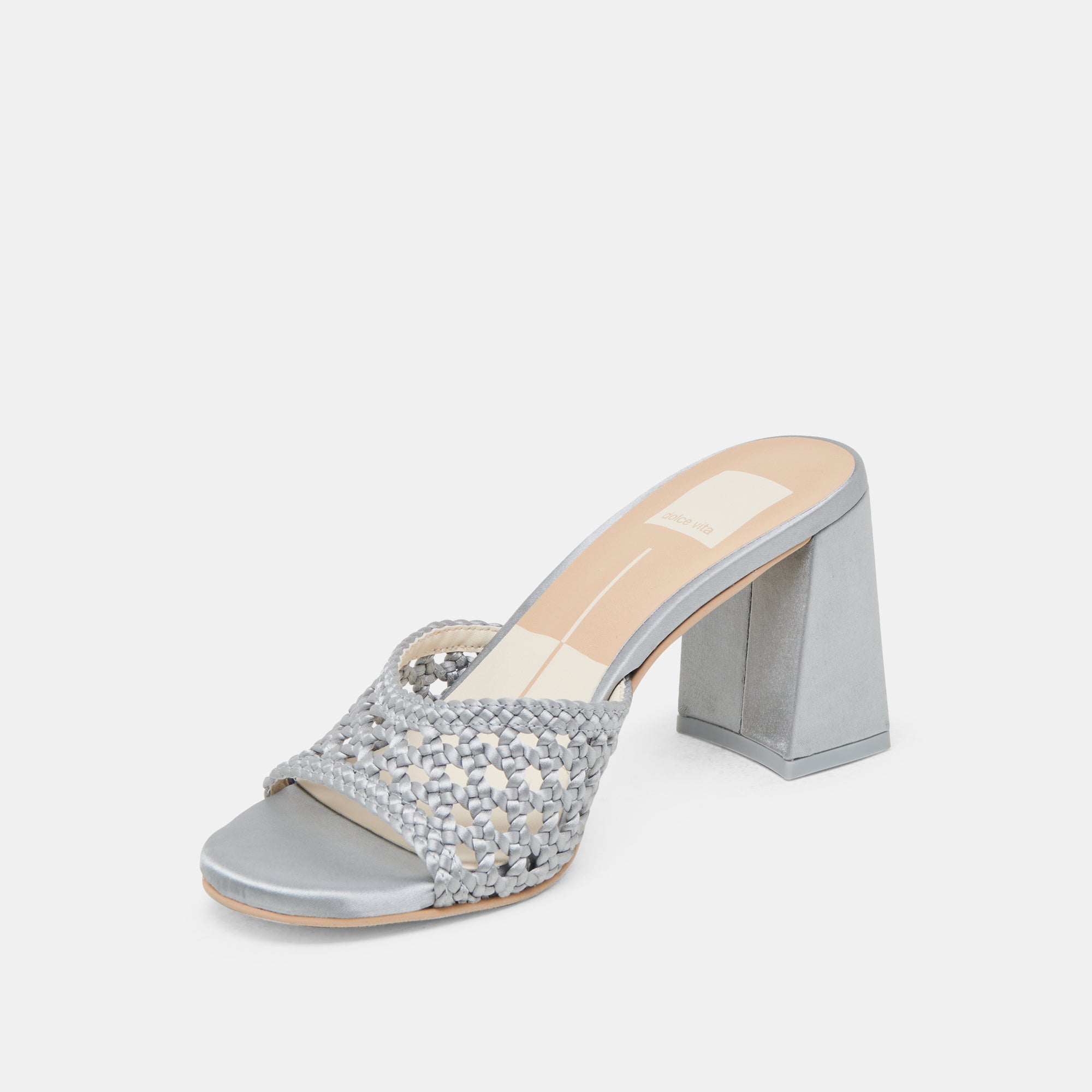 MARGOE HEELS LIGHT BLUE WOVEN SATIN - Image 5