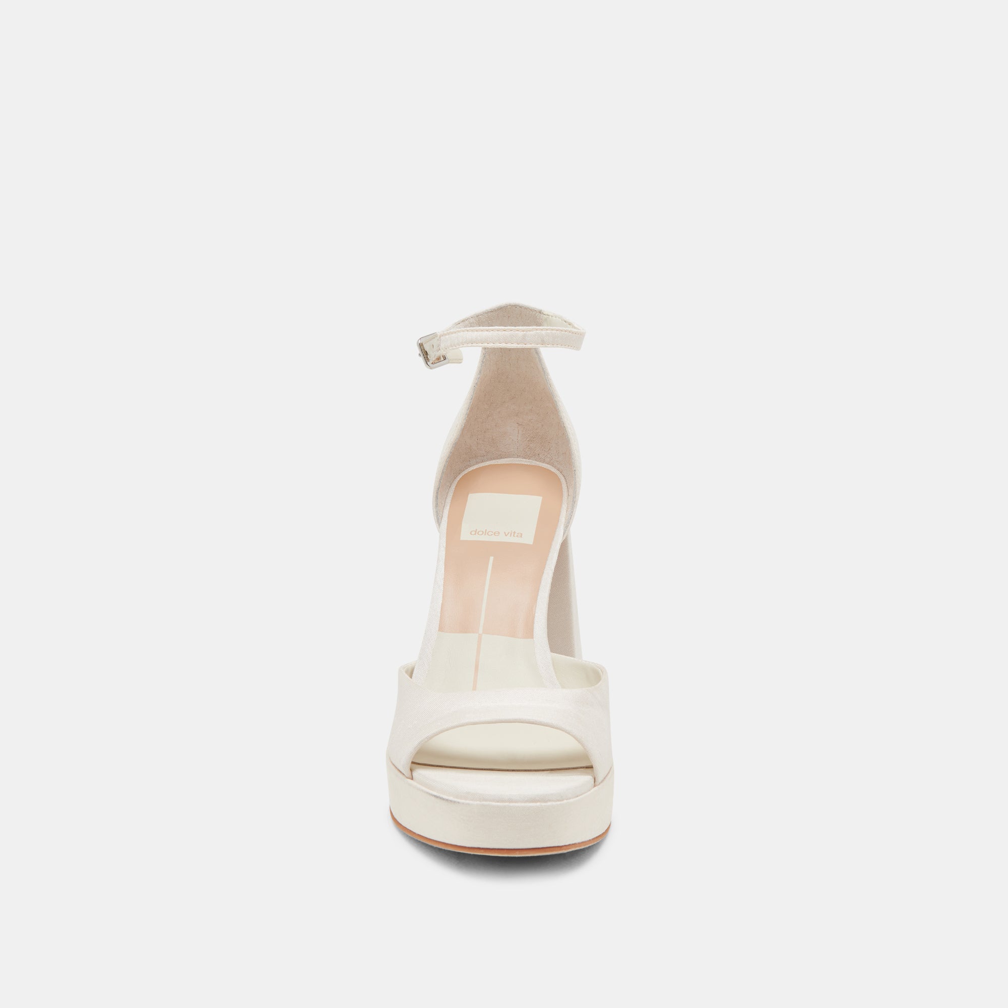 PANDRO WIDE HEELS WHITE SATIN - Image 6