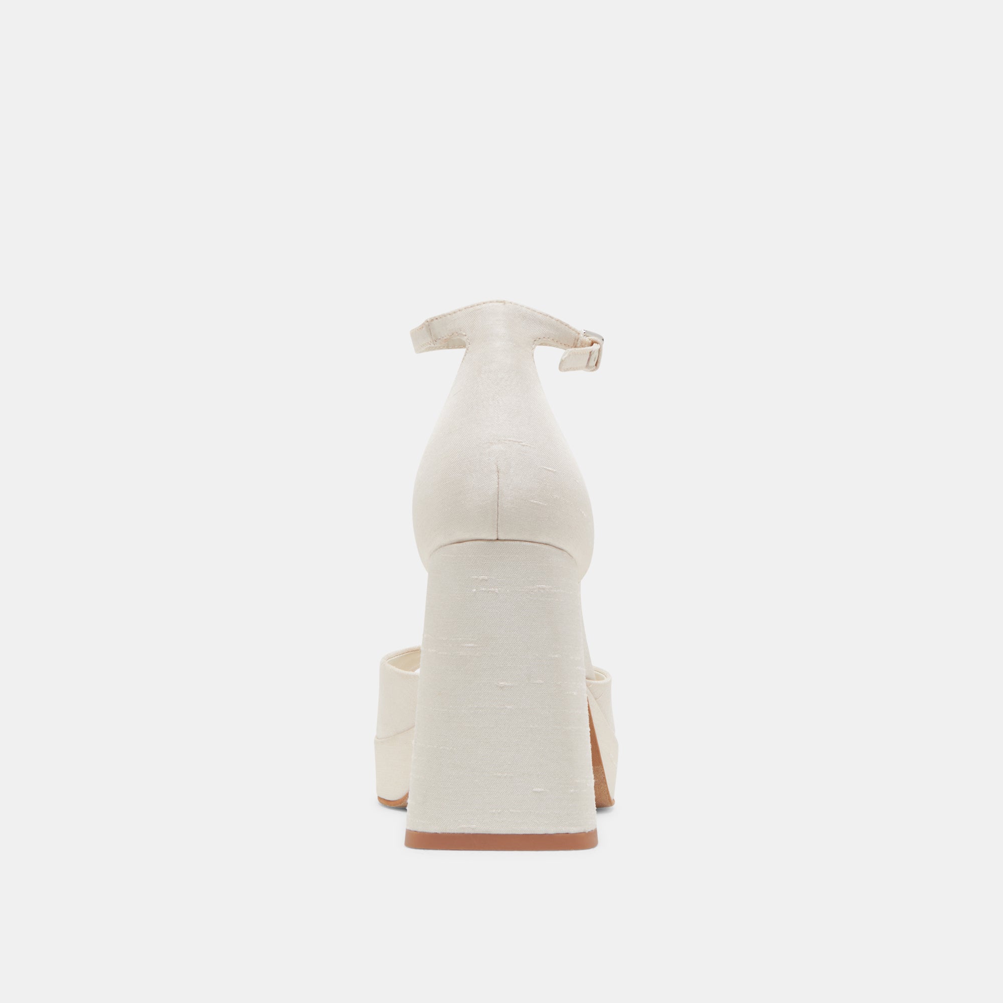 PANDRO WIDE HEELS WHITE SATIN - Image 7