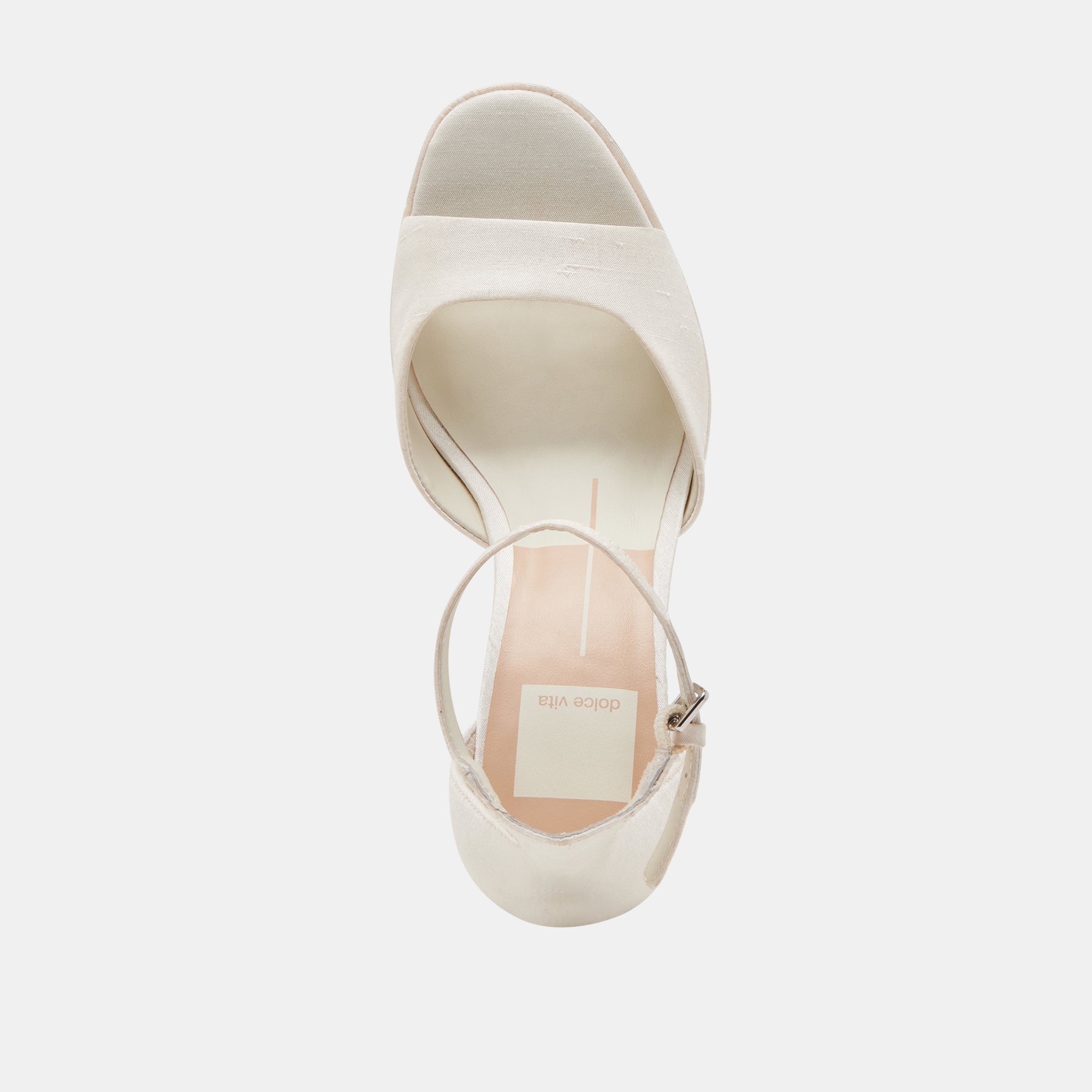 PANDRO WIDE HEELS WHITE SATIN - Image 8