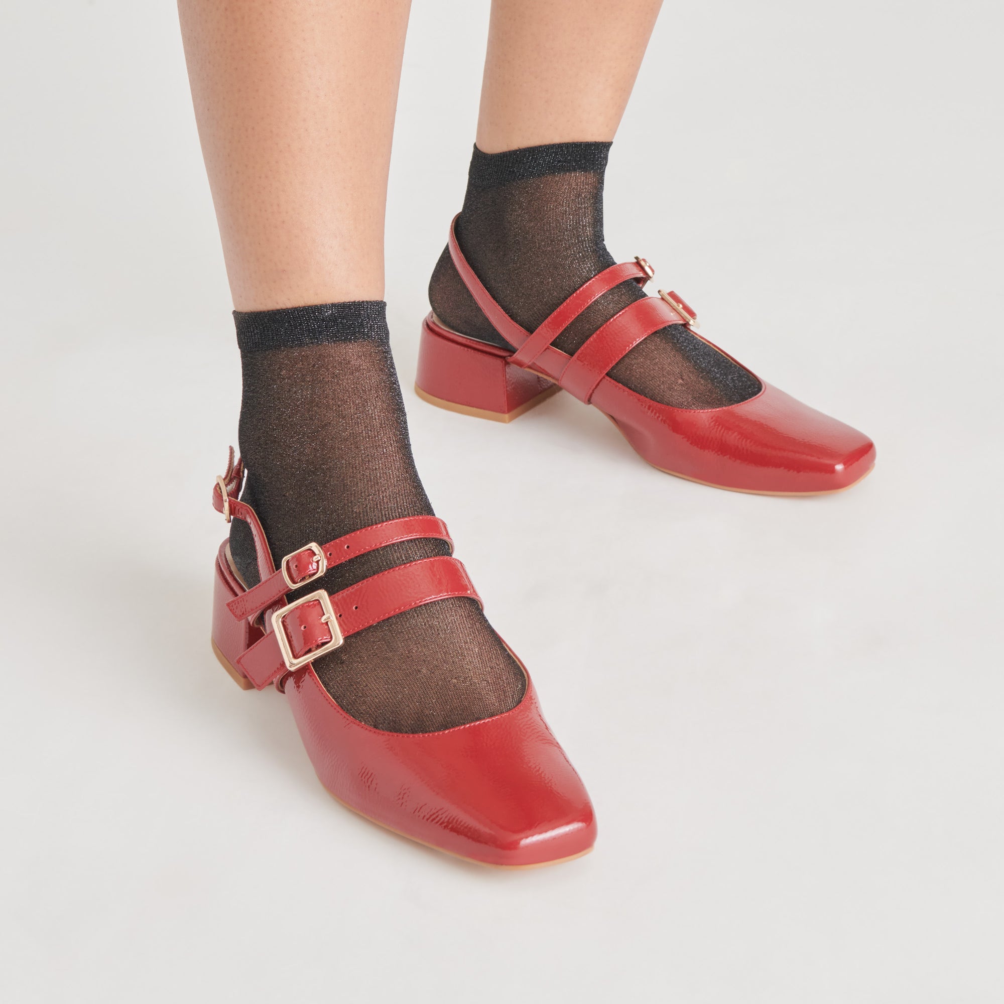 PATZY HEELS CRIMSON CRINKLE PATENT LEATHER - Image 2