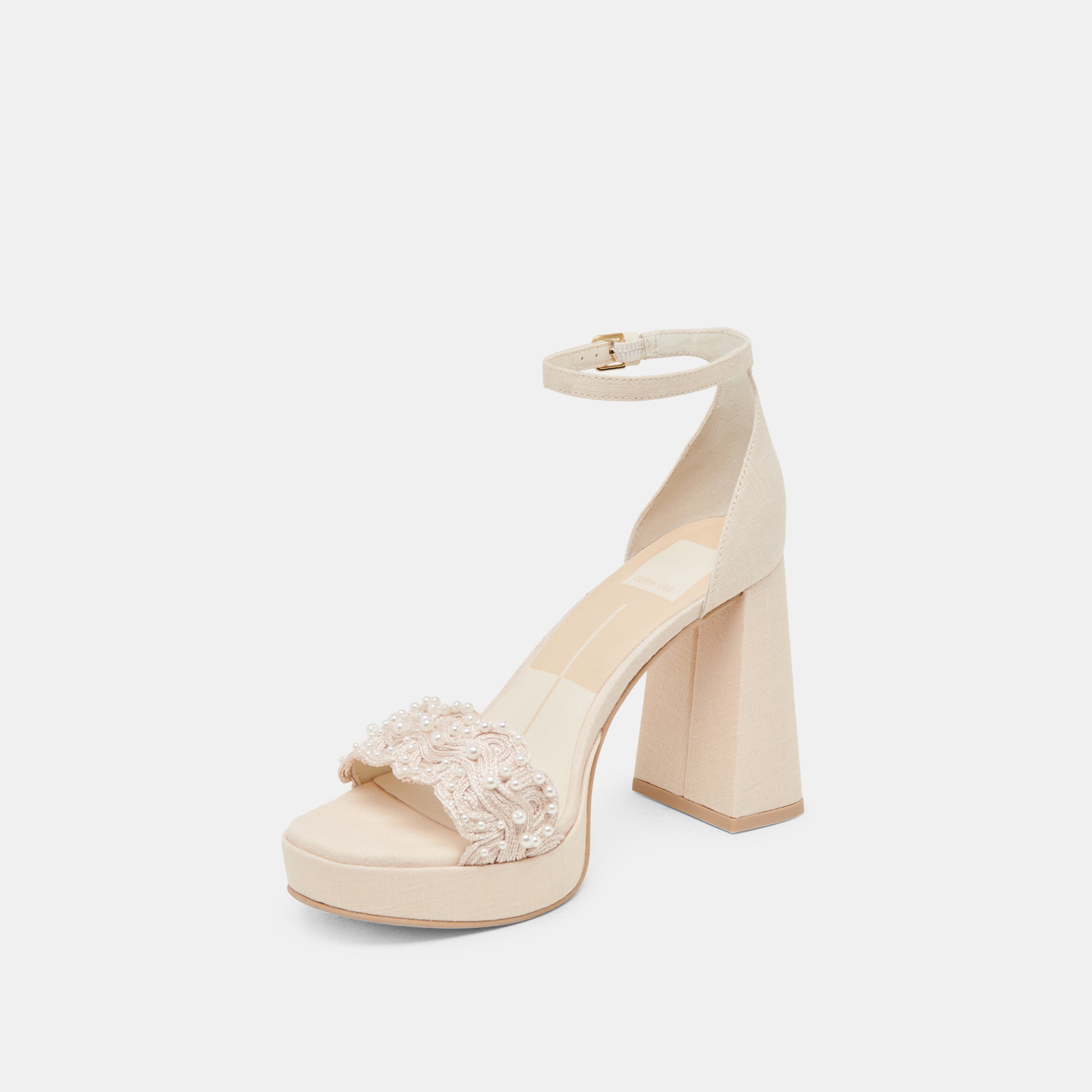 PELTIN PEARL HEELS VANILLA WOVEN RAFFIA - Image 7