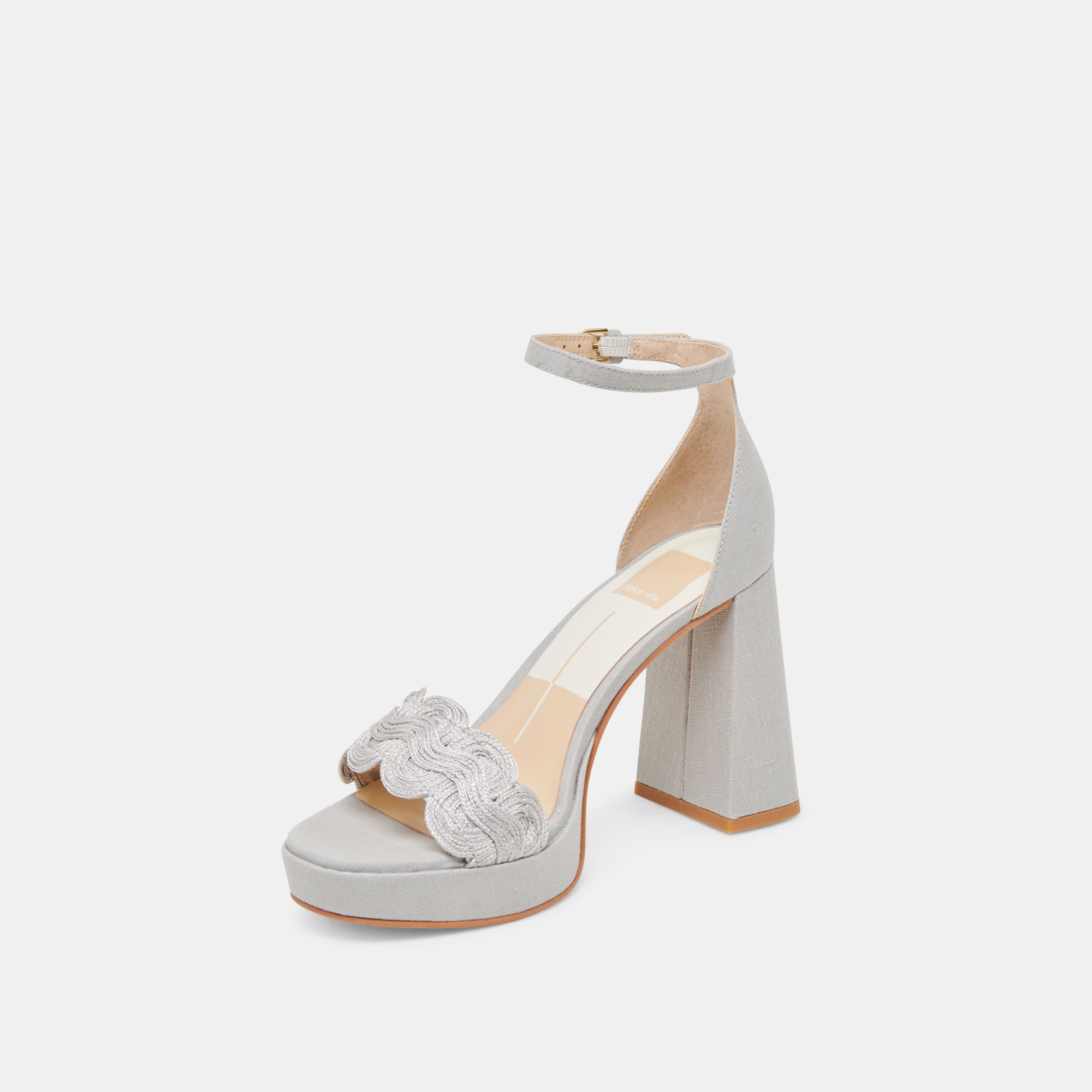 PELTIN HEELS GREY WOVEN RAFFIA - Image 6