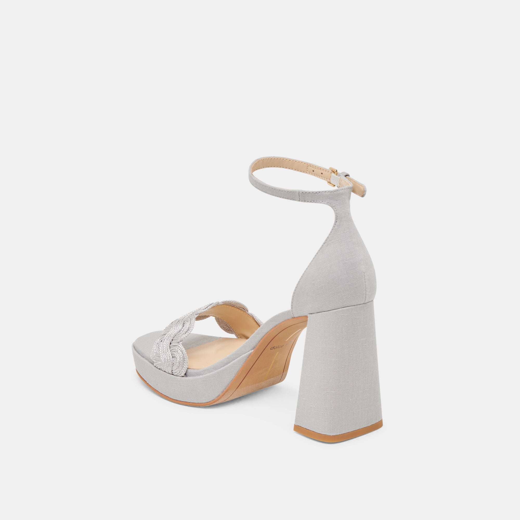 PELTIN HEELS GREY WOVEN RAFFIA - Image 7