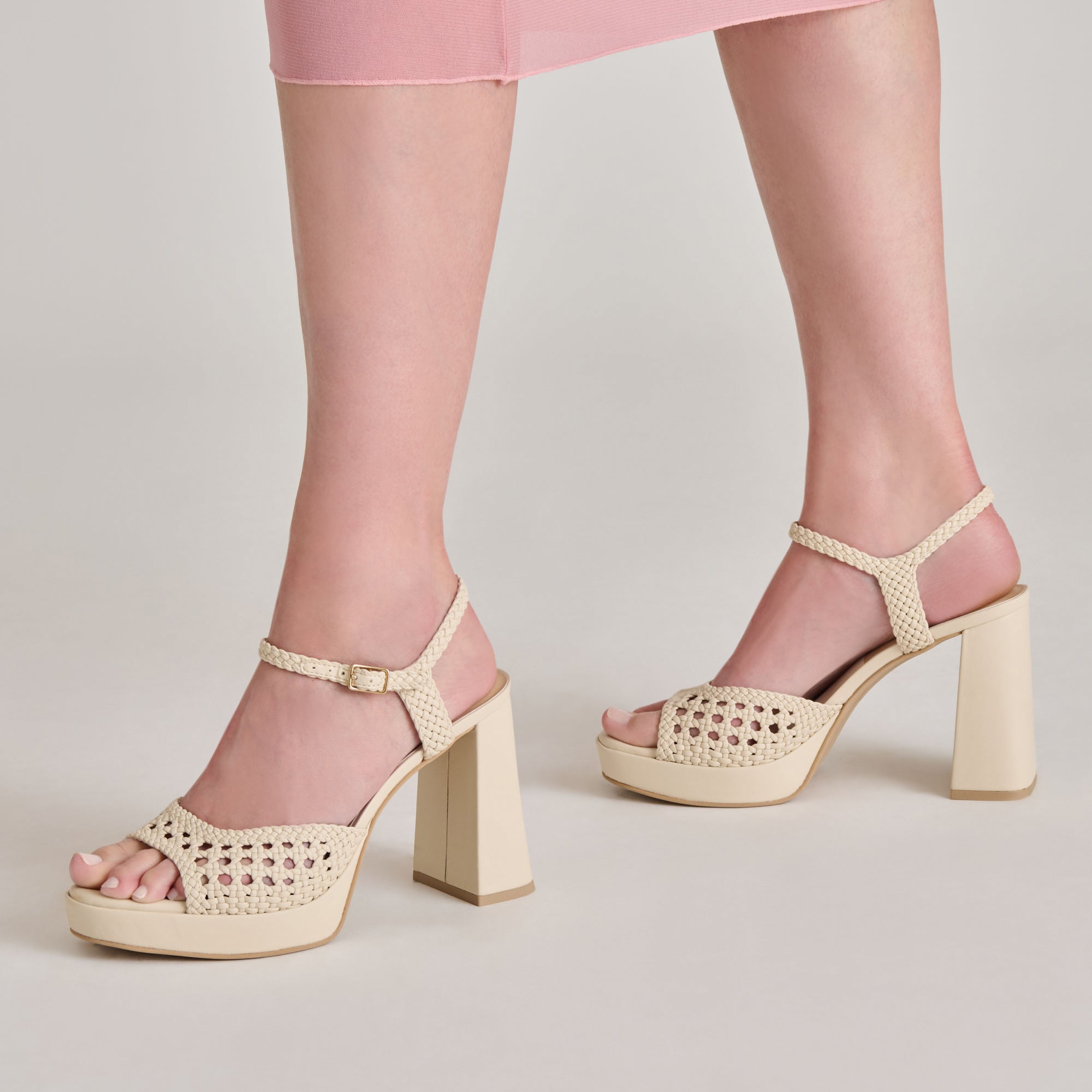 PEYTEN HEELS CREME WOVEN STELLA - Image 4