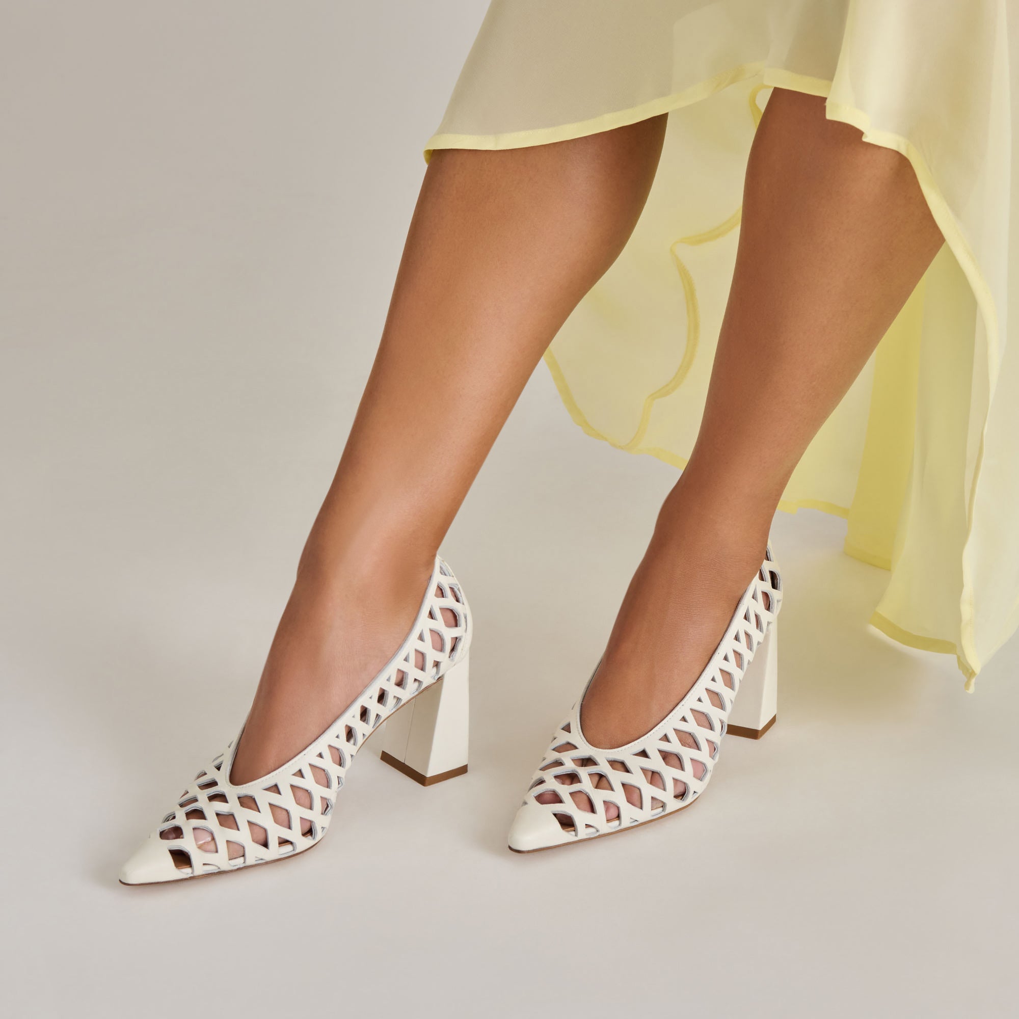 TANYA HEELS BONE WOVEN LEATHER - Image 2