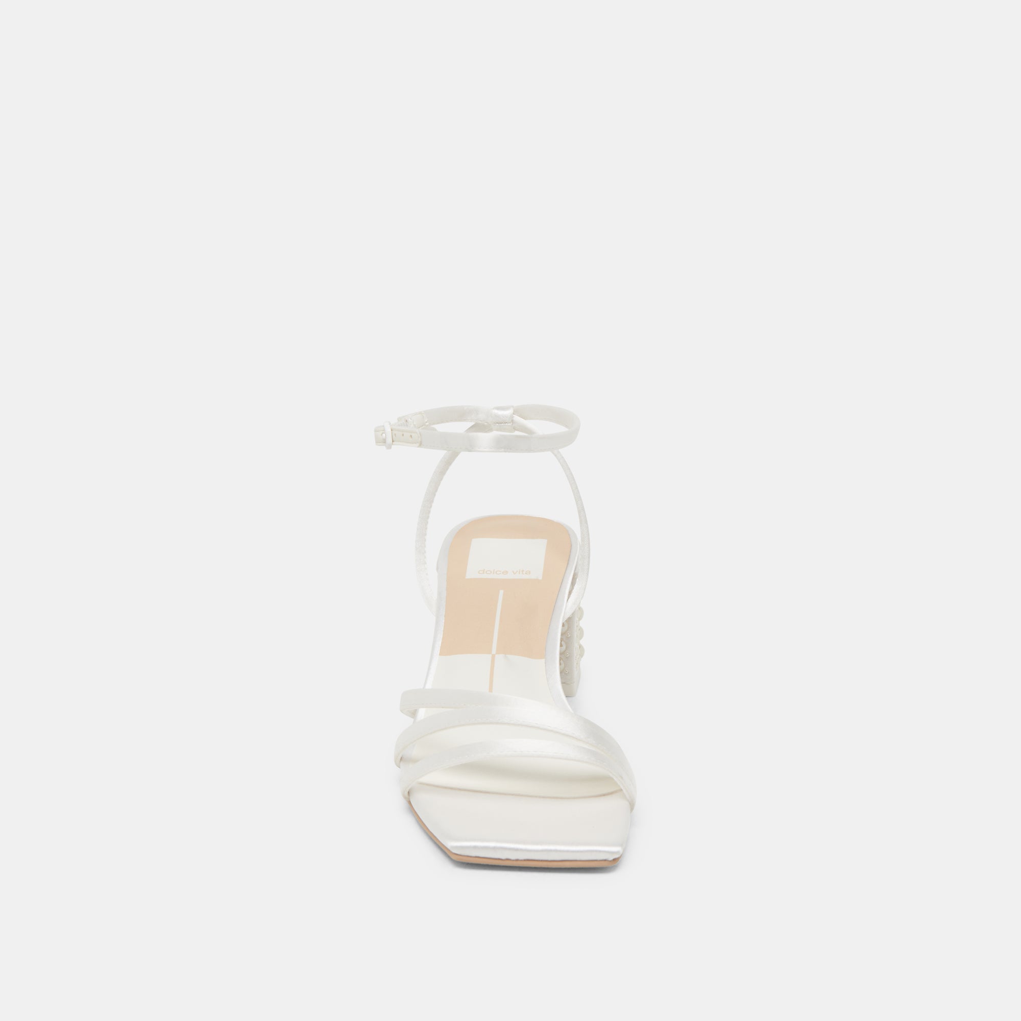 YSABEL PEARL HEELS TRUE WHITE SATIN - Image 10