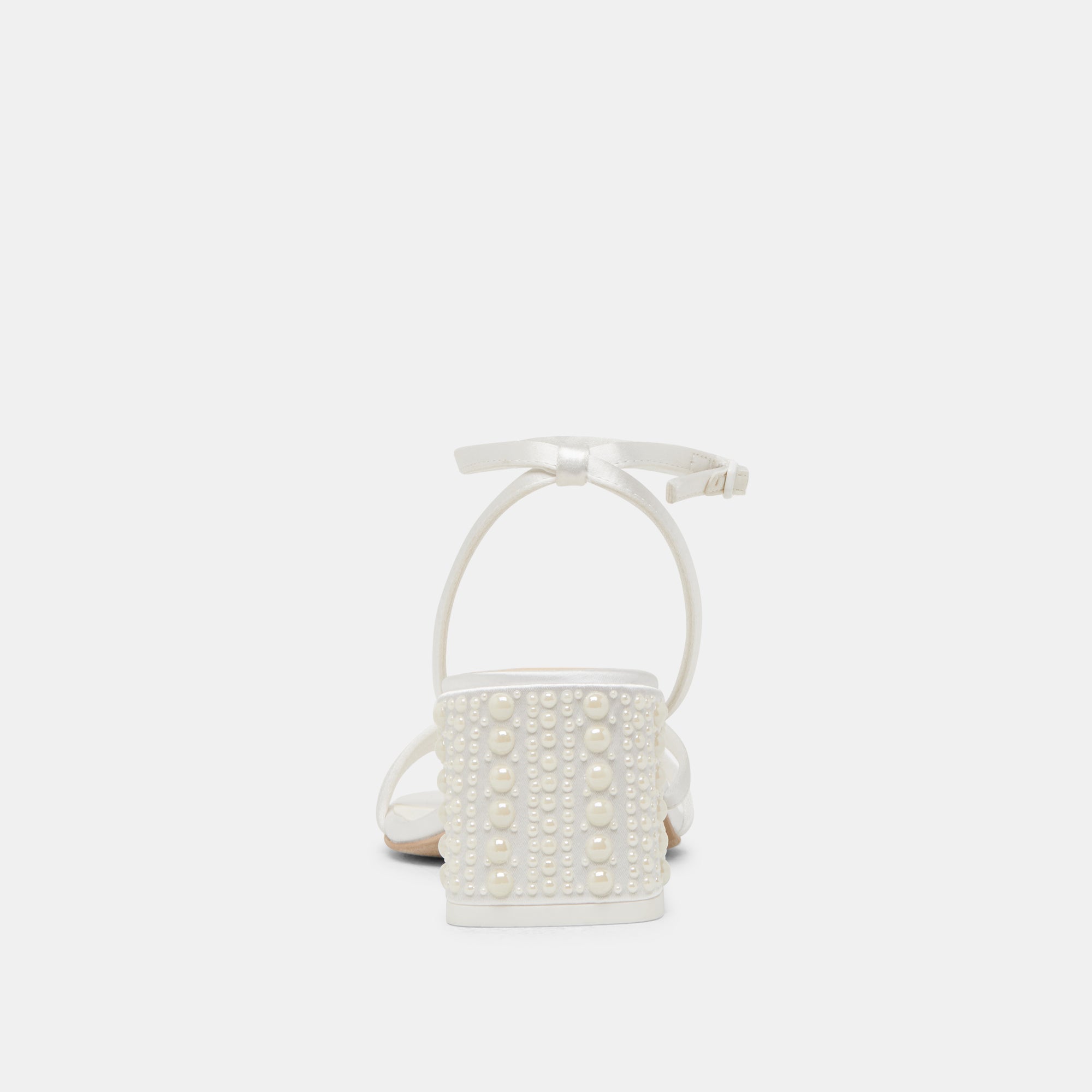 YSABEL PEARL HEELS TRUE WHITE SATIN - Image 11