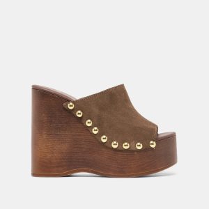 BIRK WEDGES DK BROWN SUEDE