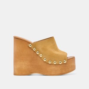 BIRK WEDGES TAN SUEDE