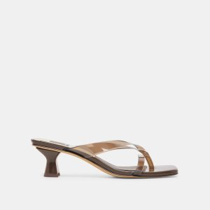 BREVEL VINYL HEELS DK BROWN JELLY