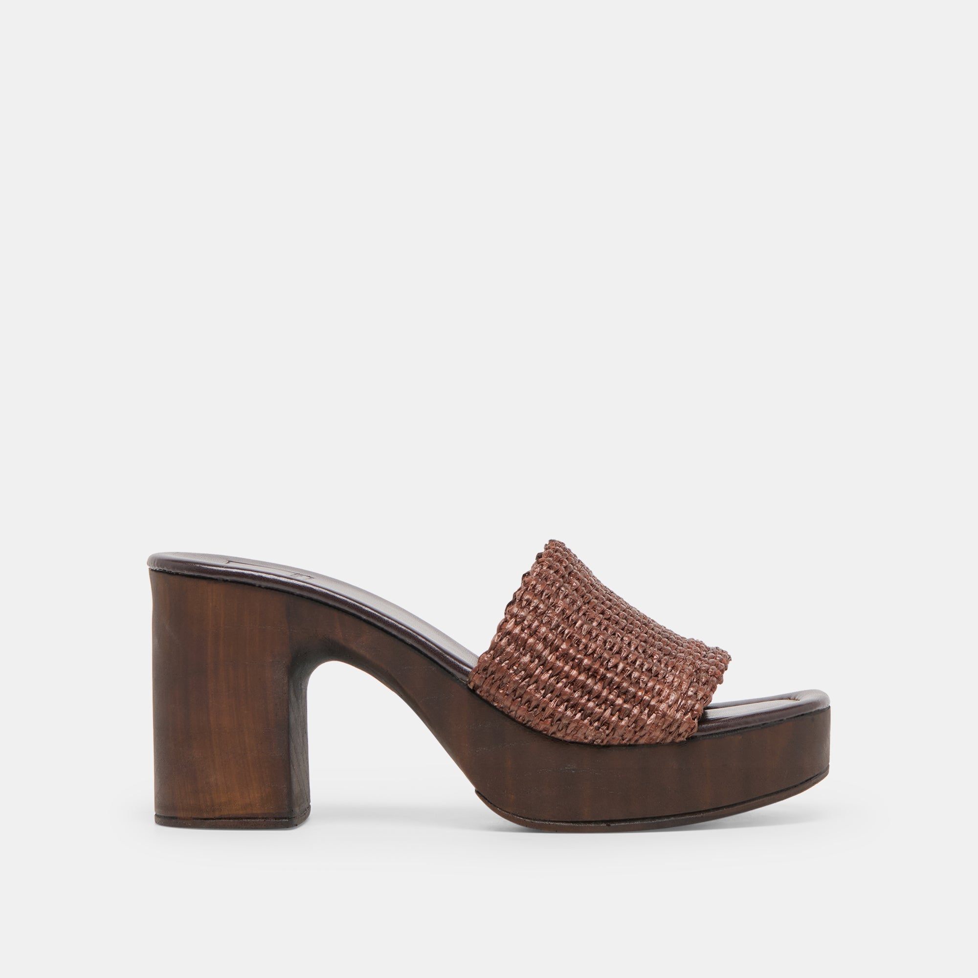 CELEST HEELS CHOCOLATE RAFFIA