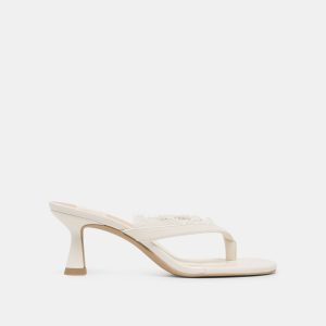 DAKSIE LACE HEELS TRUE WHITE LEATHER