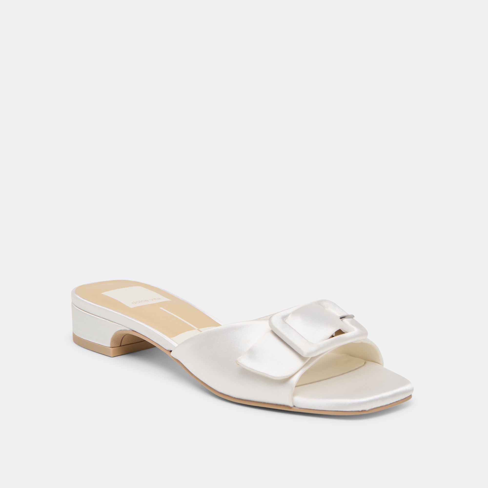 EDINA SANDALS TRUE WHITE SATIN - Image 2