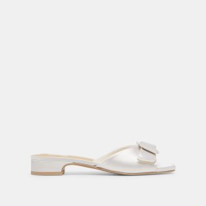 EDINA SANDALS TRUE WHITE SATIN