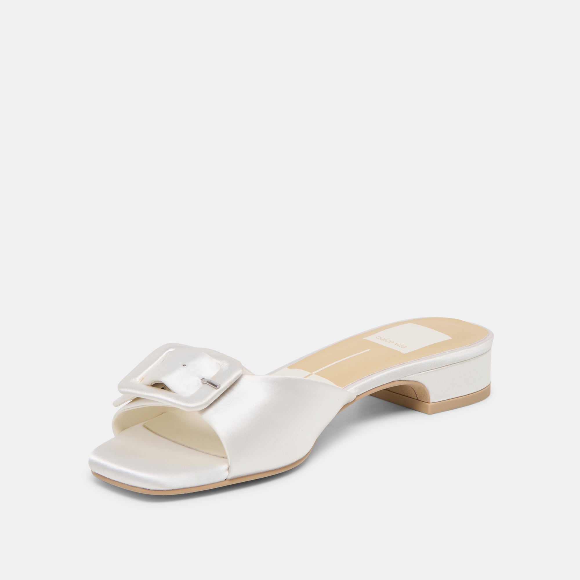 EDINA SANDALS TRUE WHITE SATIN - Image 4