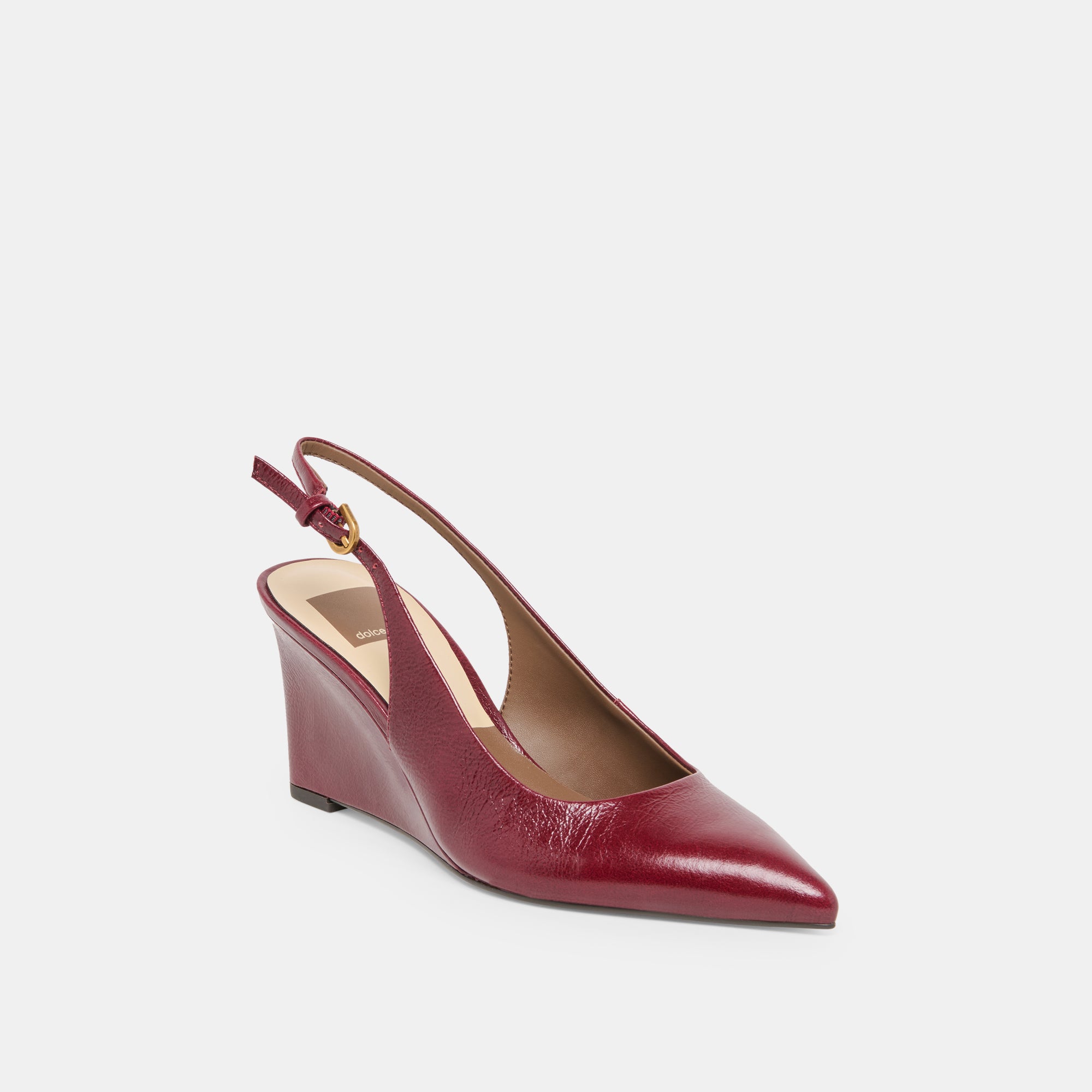 EVELAN WEDGES GARNET LEATHER - Image 2