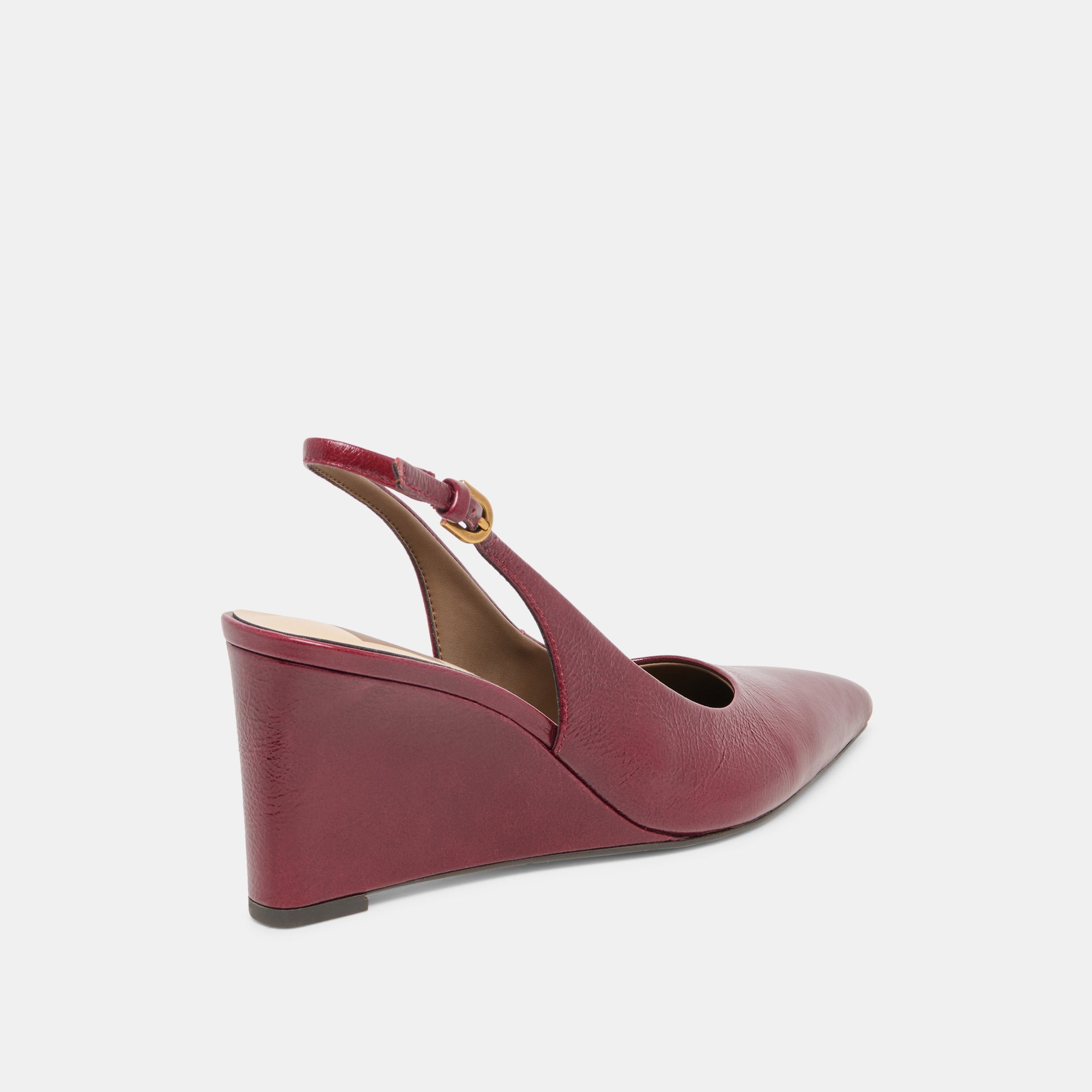 EVELAN WEDGES GARNET LEATHER - Image 3