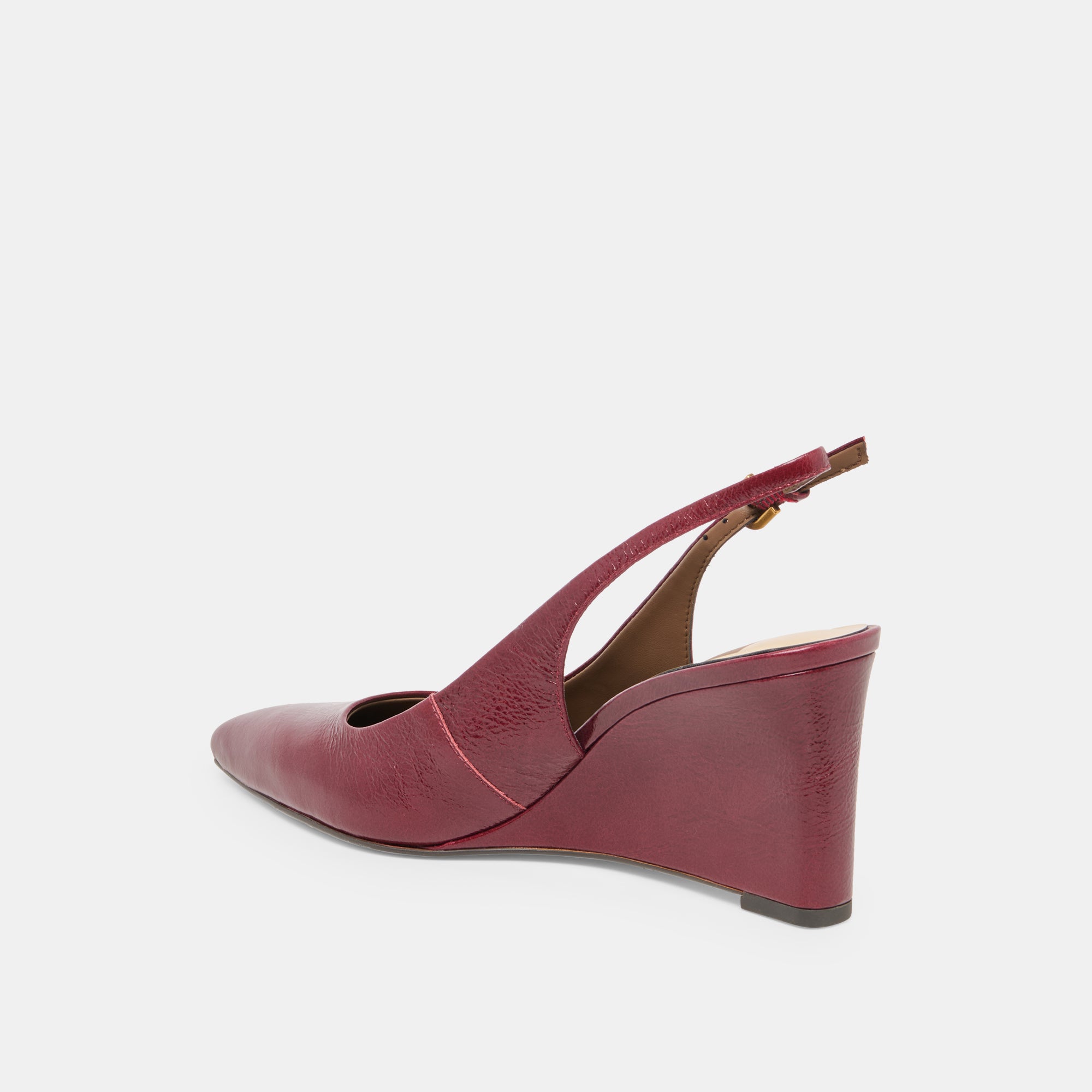 EVELAN WEDGES GARNET LEATHER - Image 5