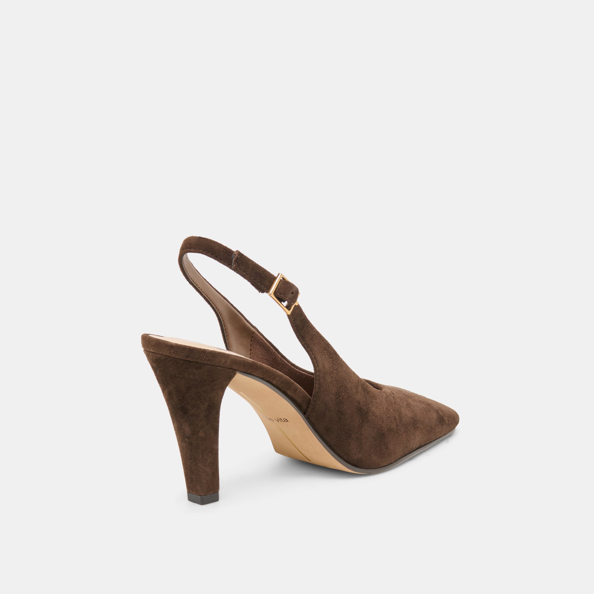 GESSIA HEELS DK BROWN SUEDE - Image 3