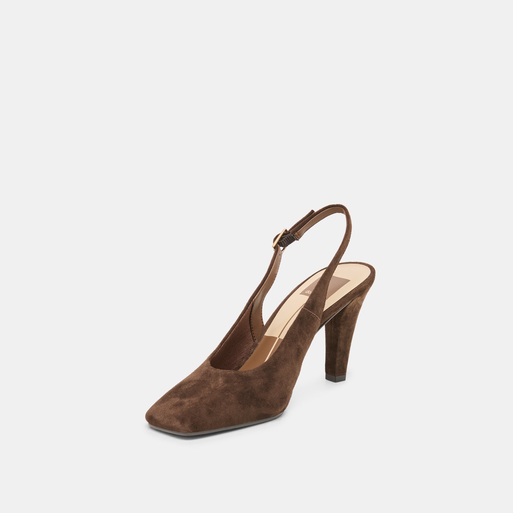 GESSIA HEELS DK BROWN SUEDE - Image 4