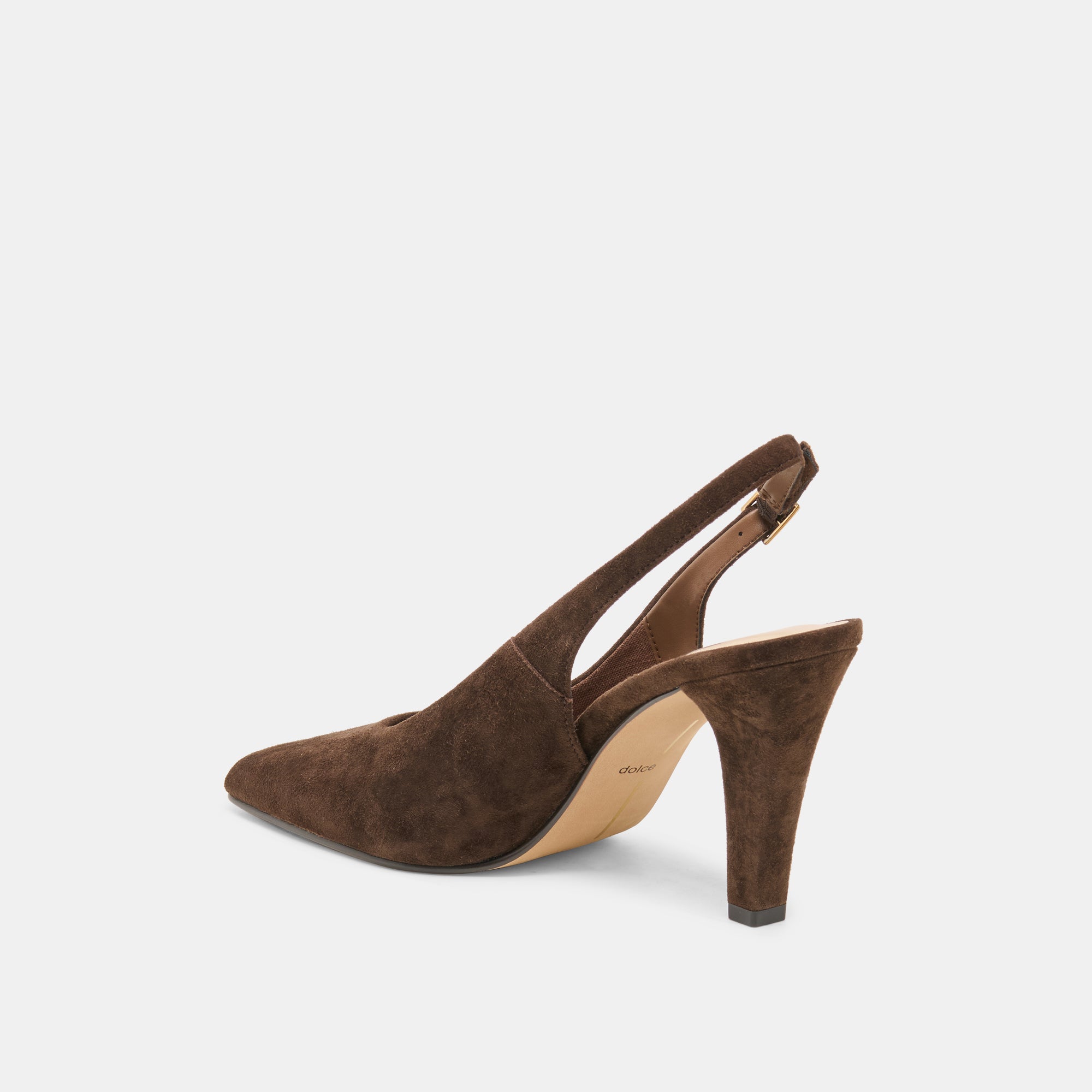 GESSIA HEELS DK BROWN SUEDE - Image 5