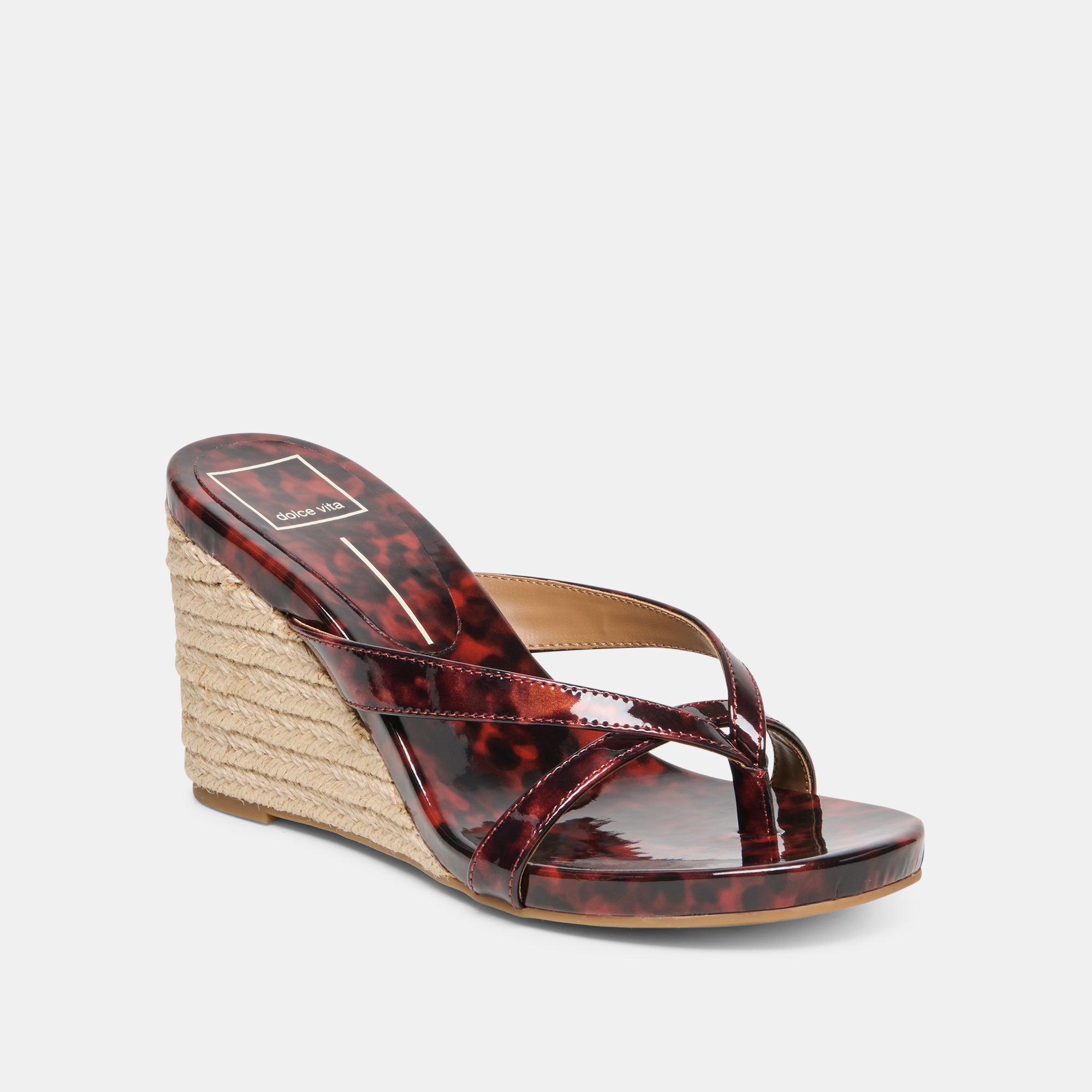 HELAN ESPADRILLE WEDGES TORTOISE PATENT LEATHER - Image 2