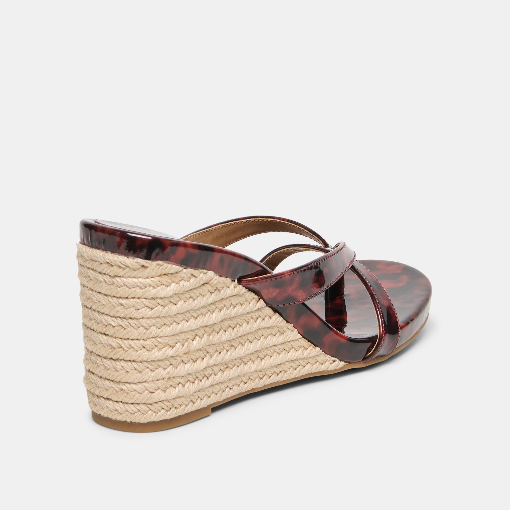 HELAN ESPADRILLE WEDGES TORTOISE PATENT LEATHER - Image 3