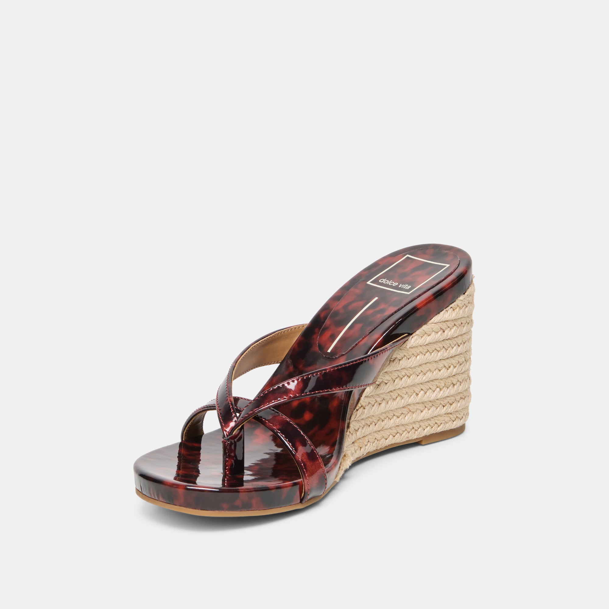HELAN ESPADRILLE WEDGES TORTOISE PATENT LEATHER - Image 4