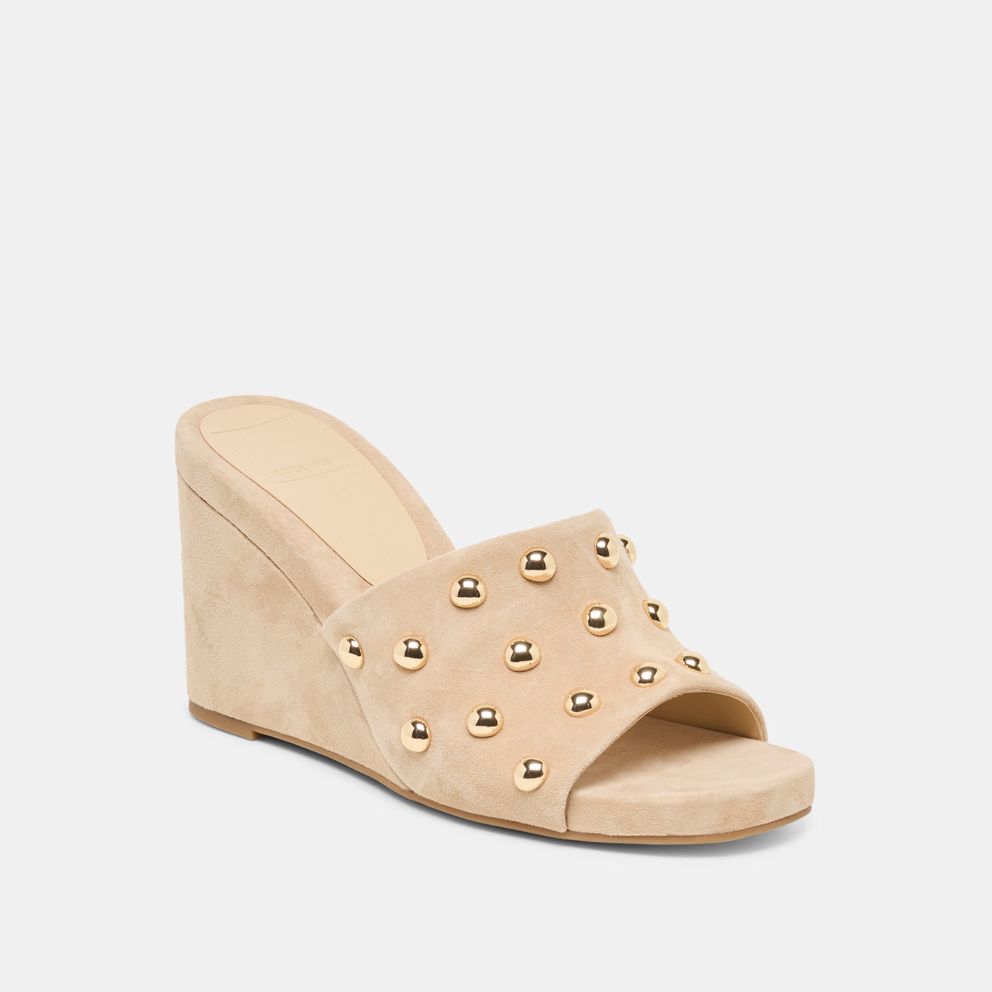 HOLTA STUD WEDGES CAMEL SUEDE - Image 3