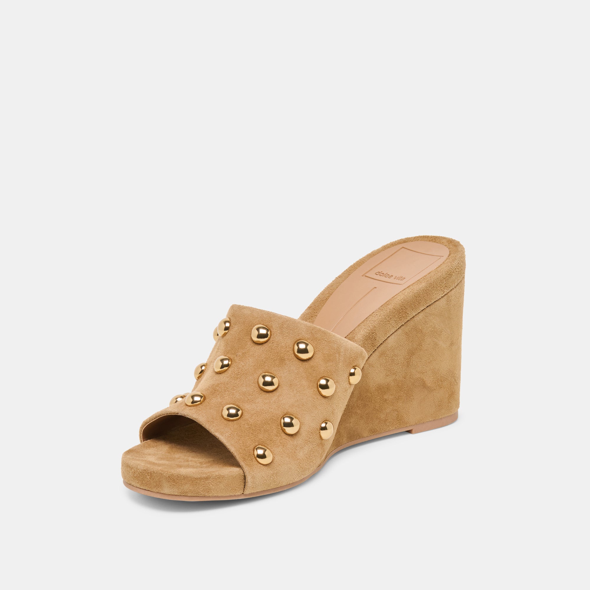 HOLTA STUD WEDGES LT BROWN SUEDE - Image 4