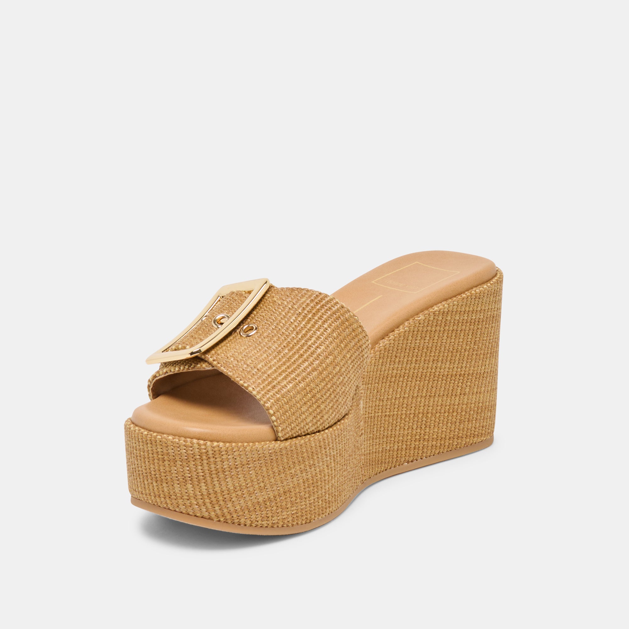 JILIAN WIDE WEDGES MOCHA RAFFIA - Image 4