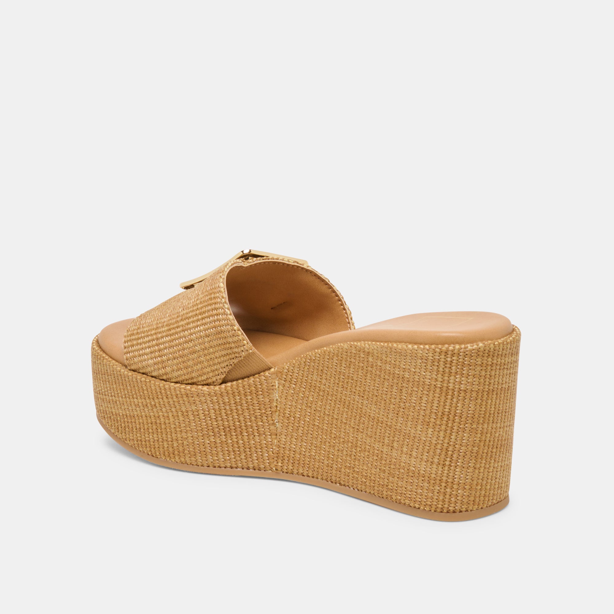 JILIAN WIDE WEDGES MOCHA RAFFIA - Image 5
