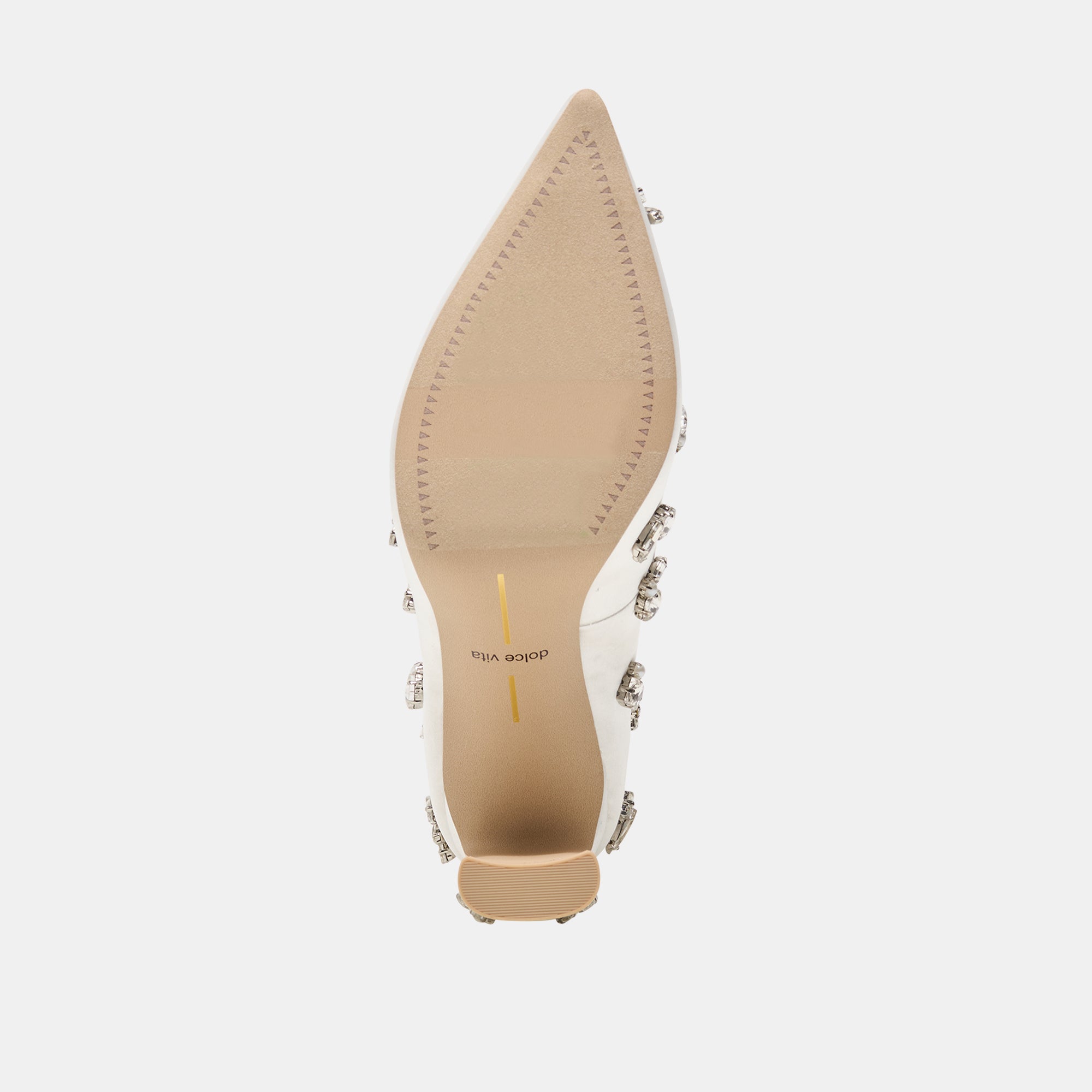 KAYNA RHINESTONE HEELS WHITE SATIN - Image 9