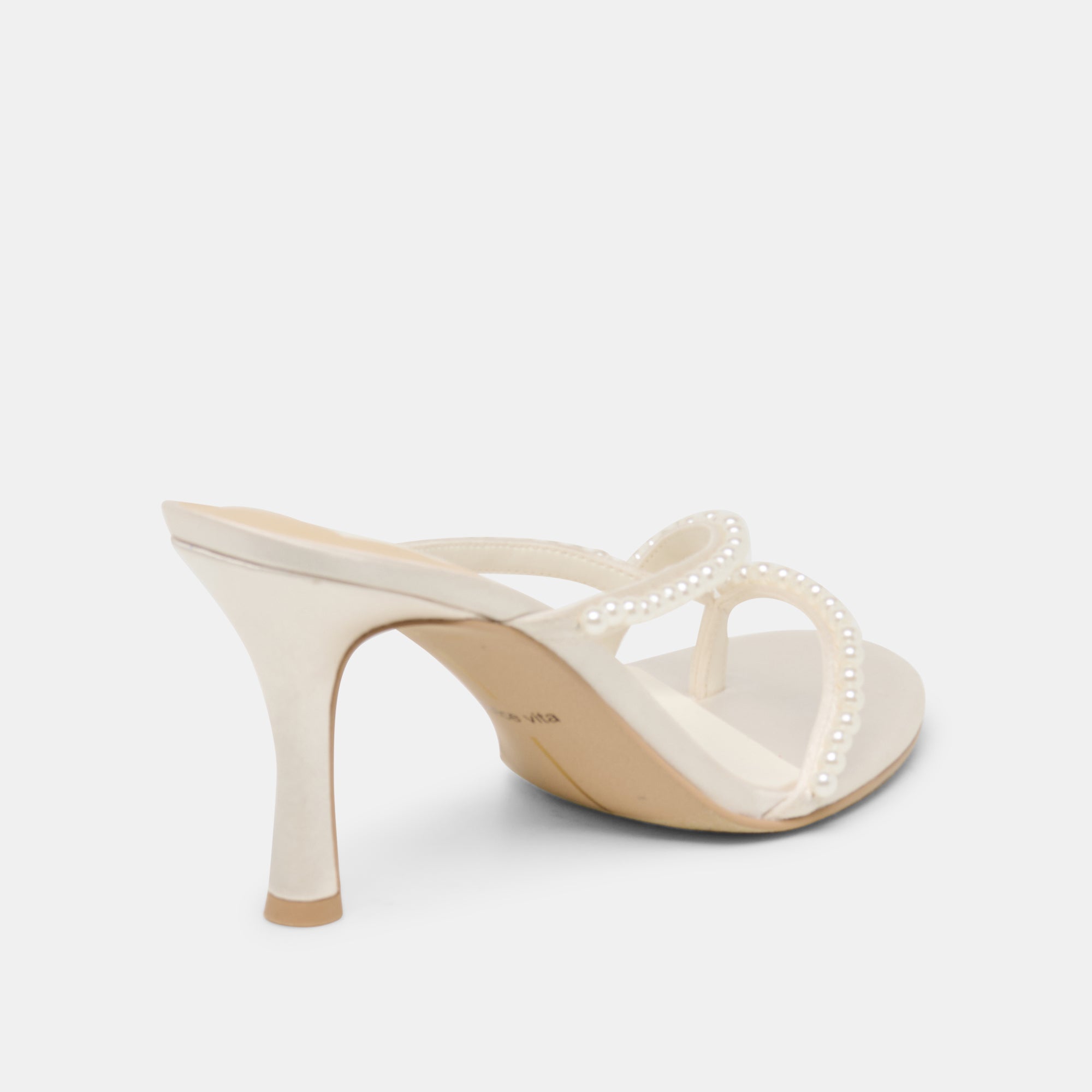 LIANO PEARL HEELS OFF WHITE SATIN - Image 5
