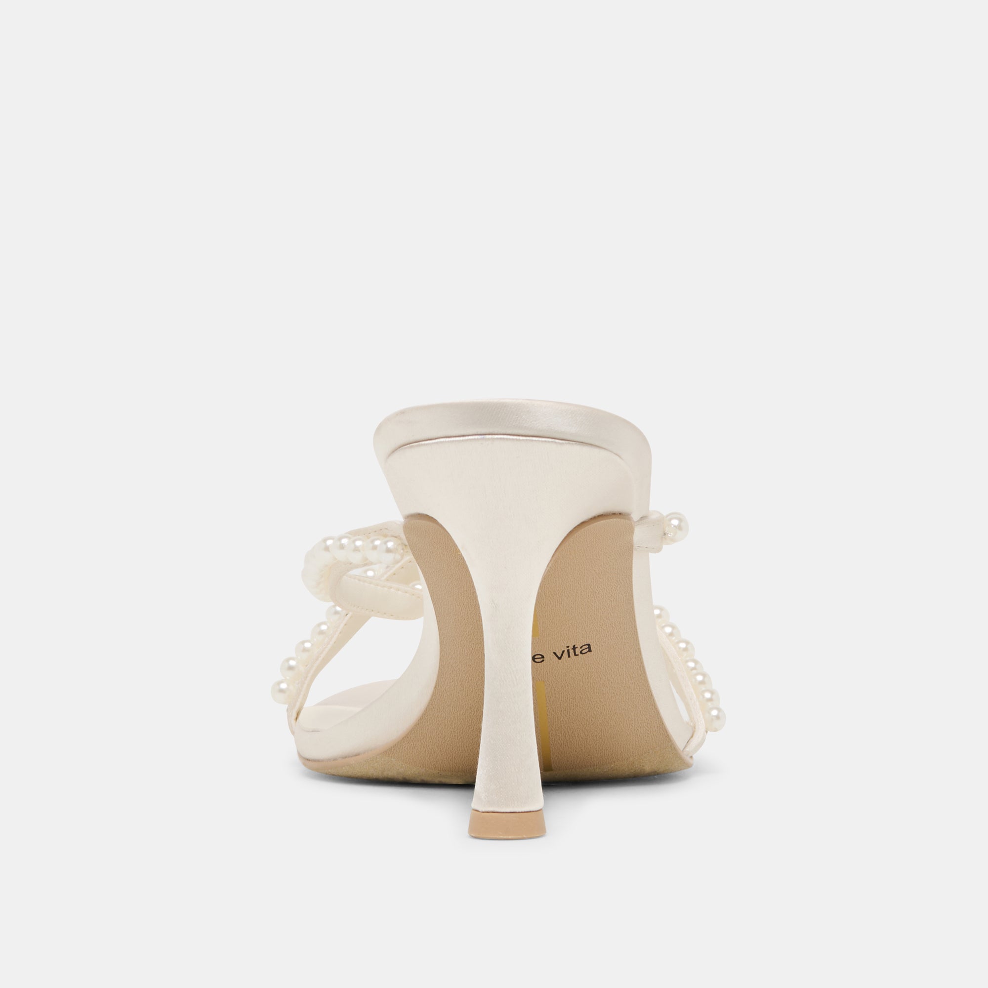 LIANO PEARL HEELS OFF WHITE SATIN - Image 11